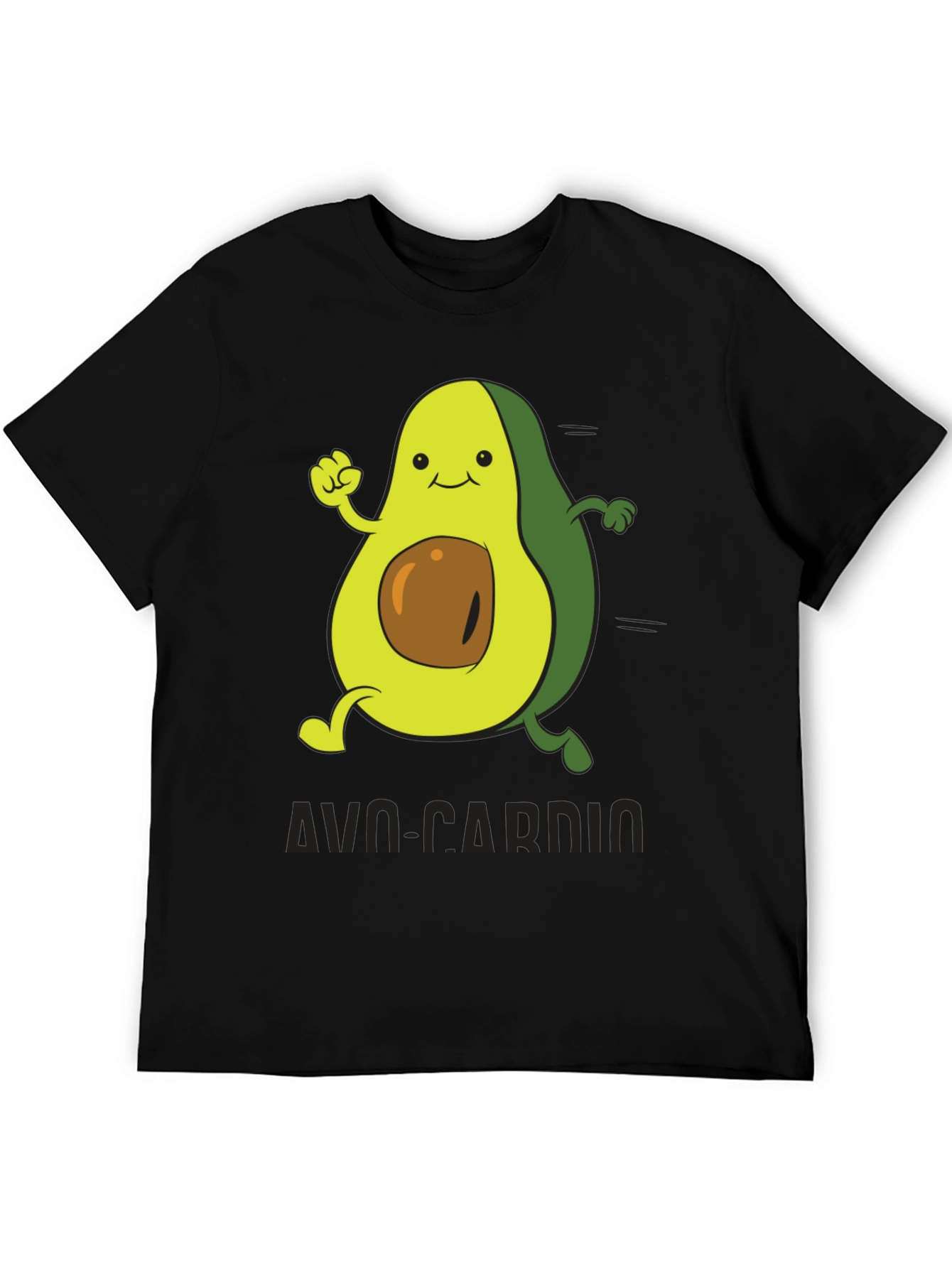 Black Avo-Cardio T-Shirt - Avocado Fitness Tee view 5