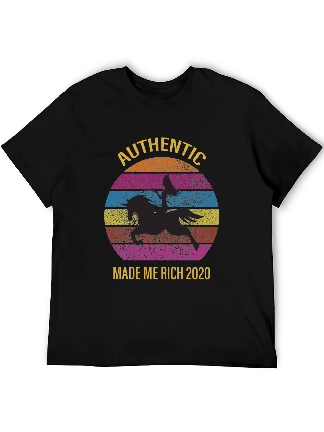 Black Authentic Made Me Rich 2020 T-Shirt view 5
