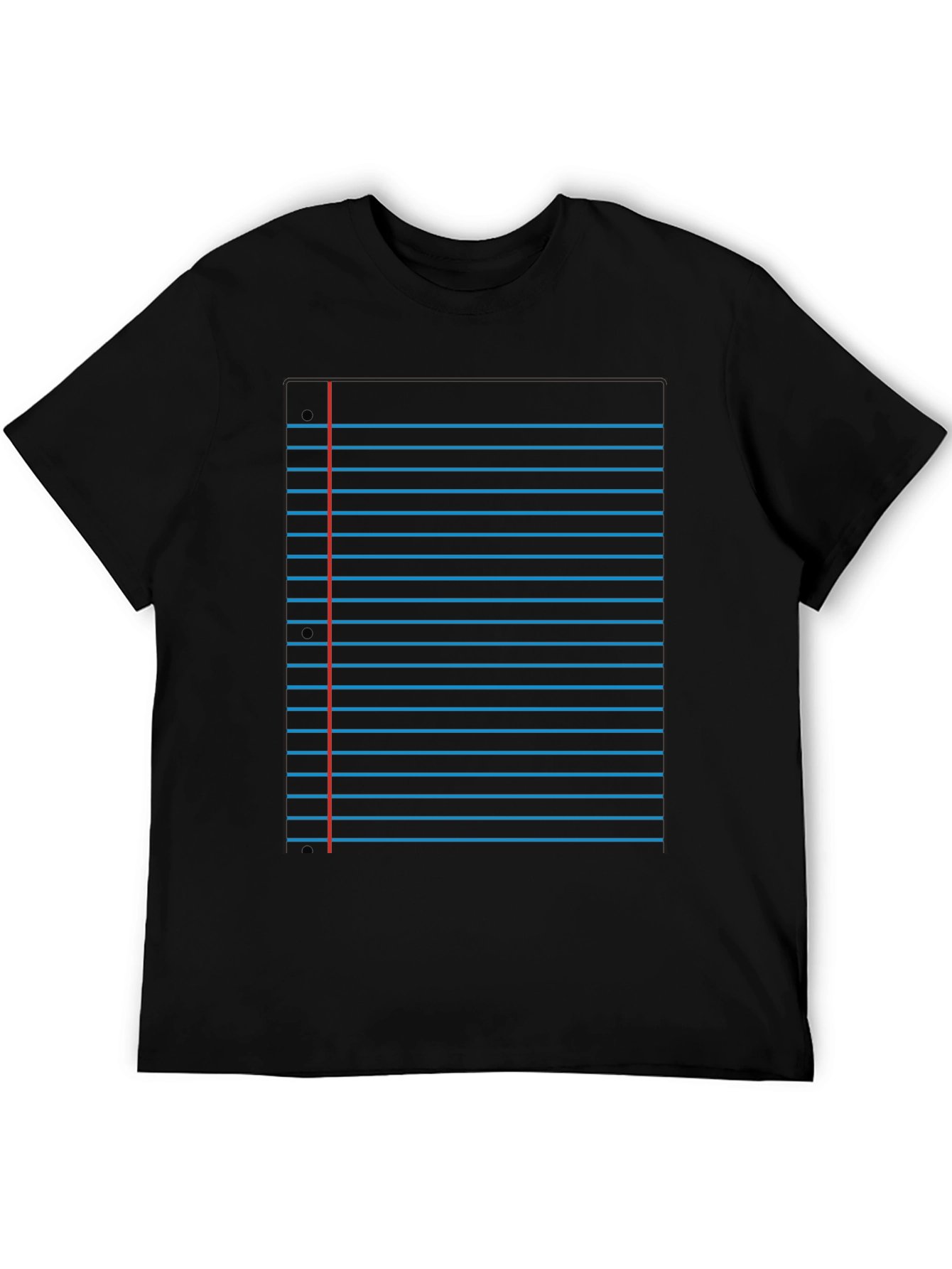 Black Notebook Paper Graphic Tee - Novelty Design view 5