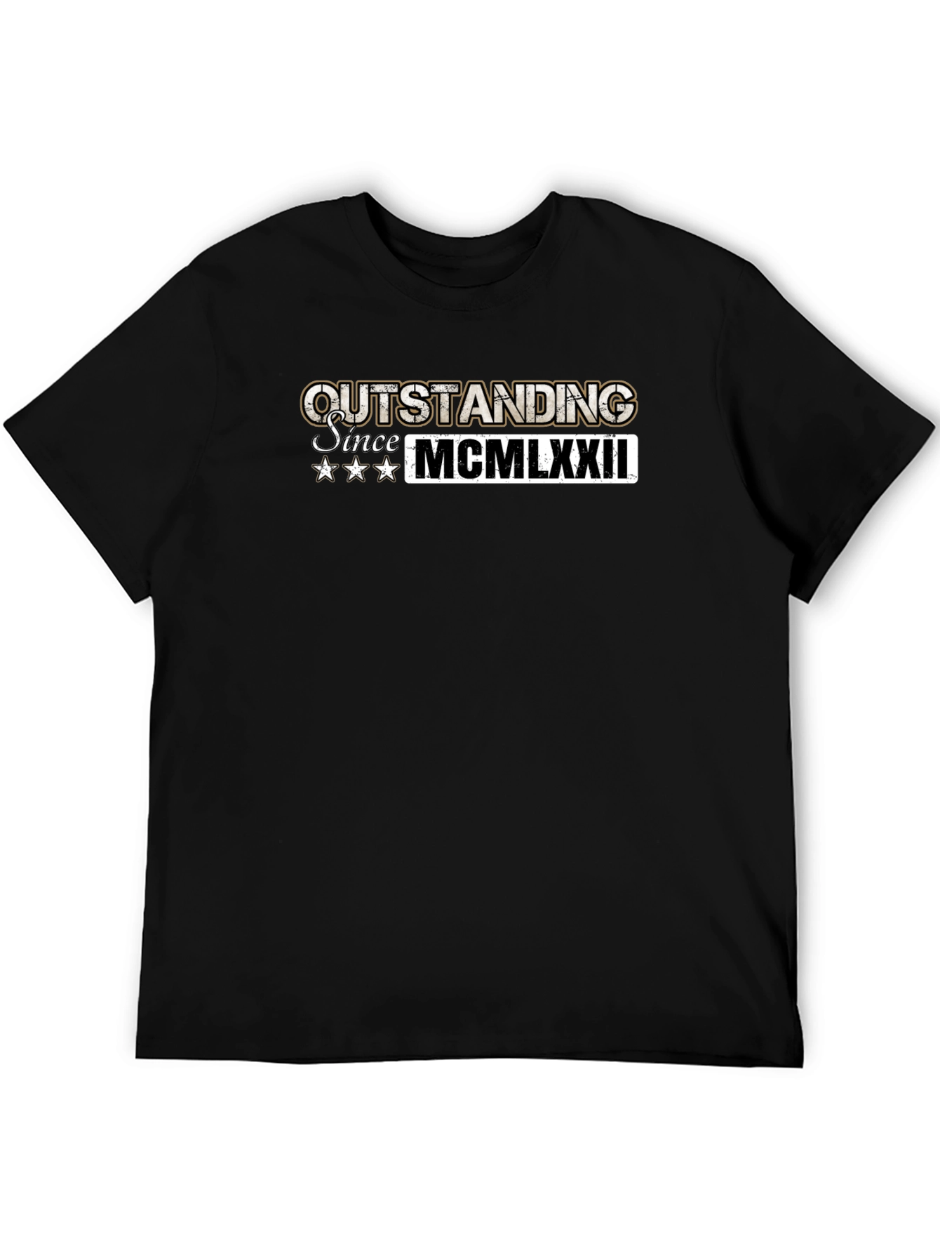 Black Outstanding Since 1972 Black T-Shirt view 5