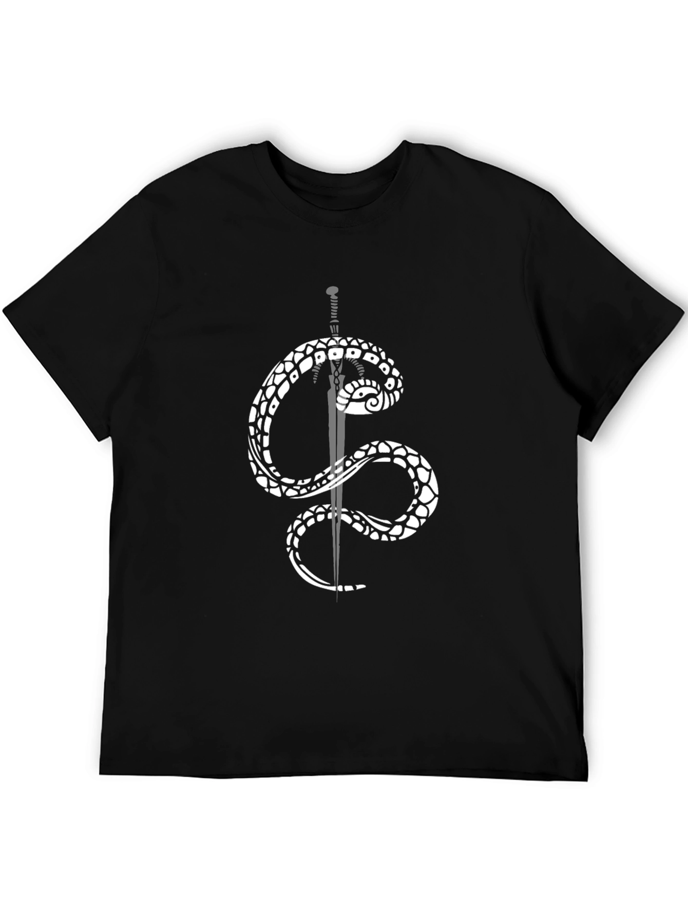 Black Snake & Sword Graphic Tee - Men's Black T-Shirt view 5