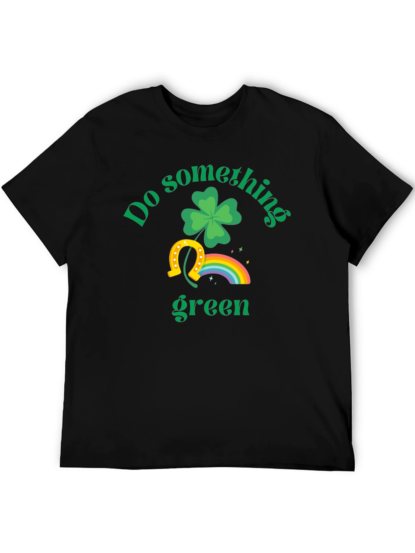 Black St. Patrick's Day 'Do Something Green' T-Shirt view 5