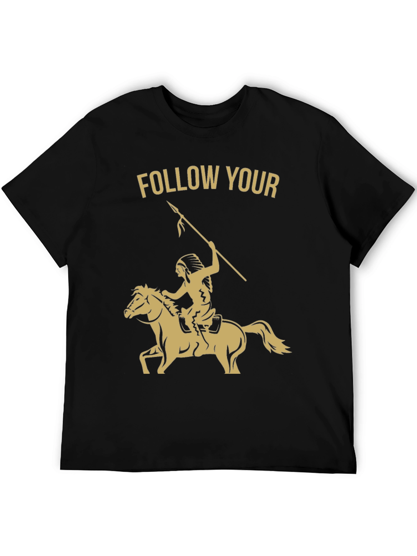 Black Follow Your Arrow T-Shirt - Native American Horse Rider Tee view 5