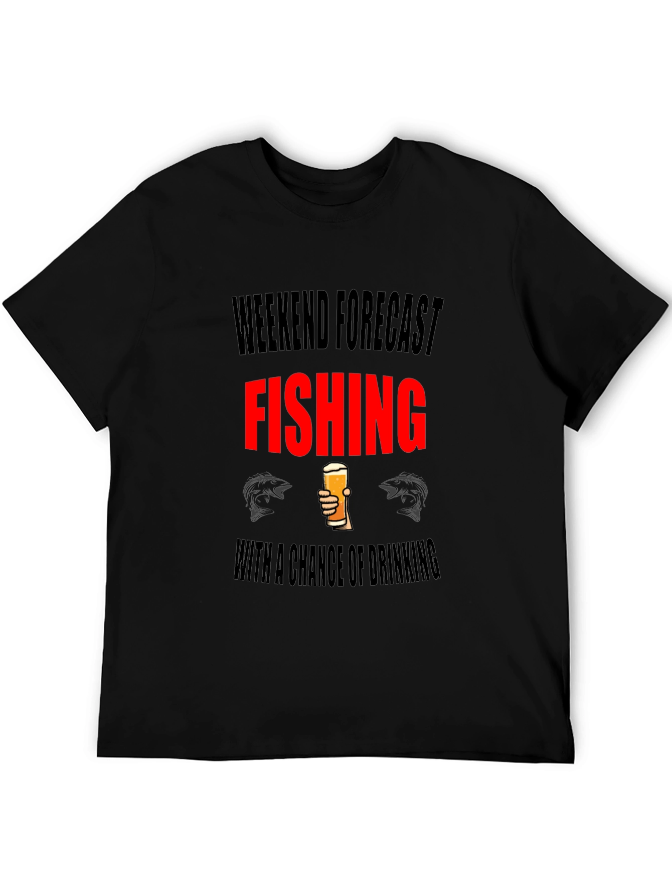 Black Weekend Fishing Forecast T-Shirt view 5