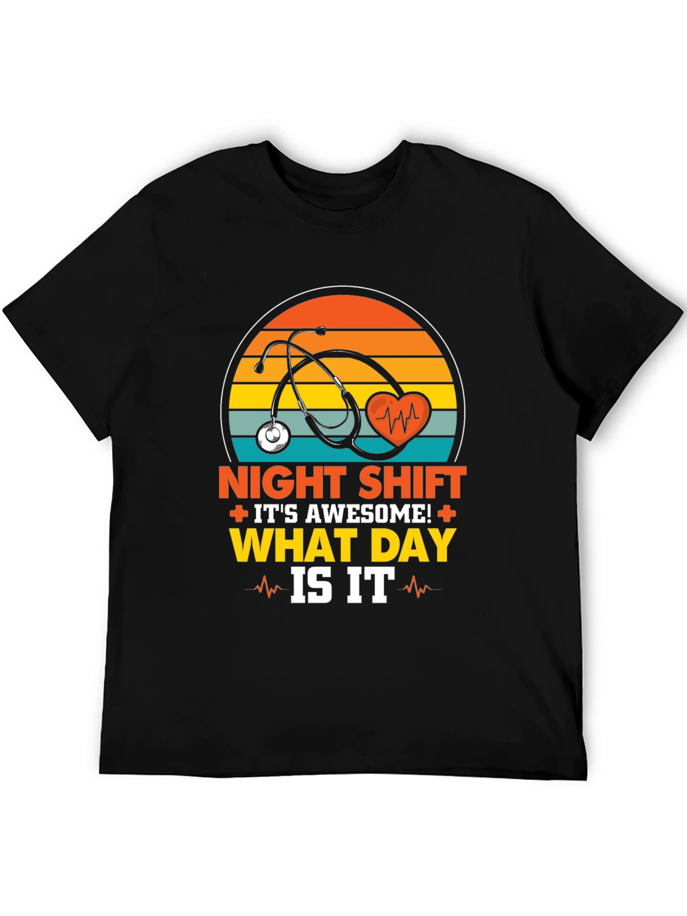 Black Night Shift Nurse T-Shirt - What Day Is It? view 5