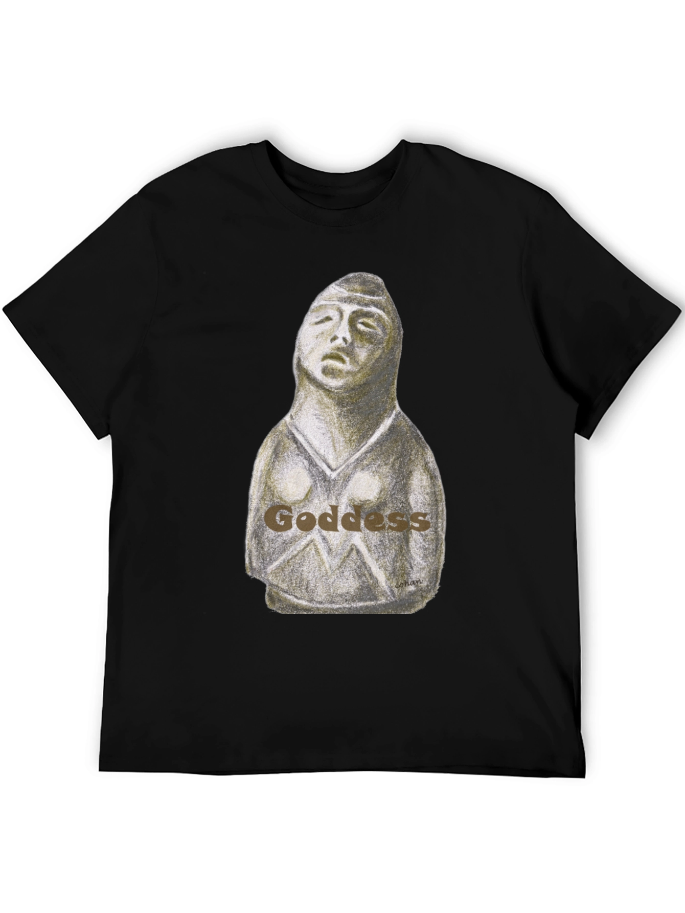 Black Goddess Graphic Print T-Shirt view 5