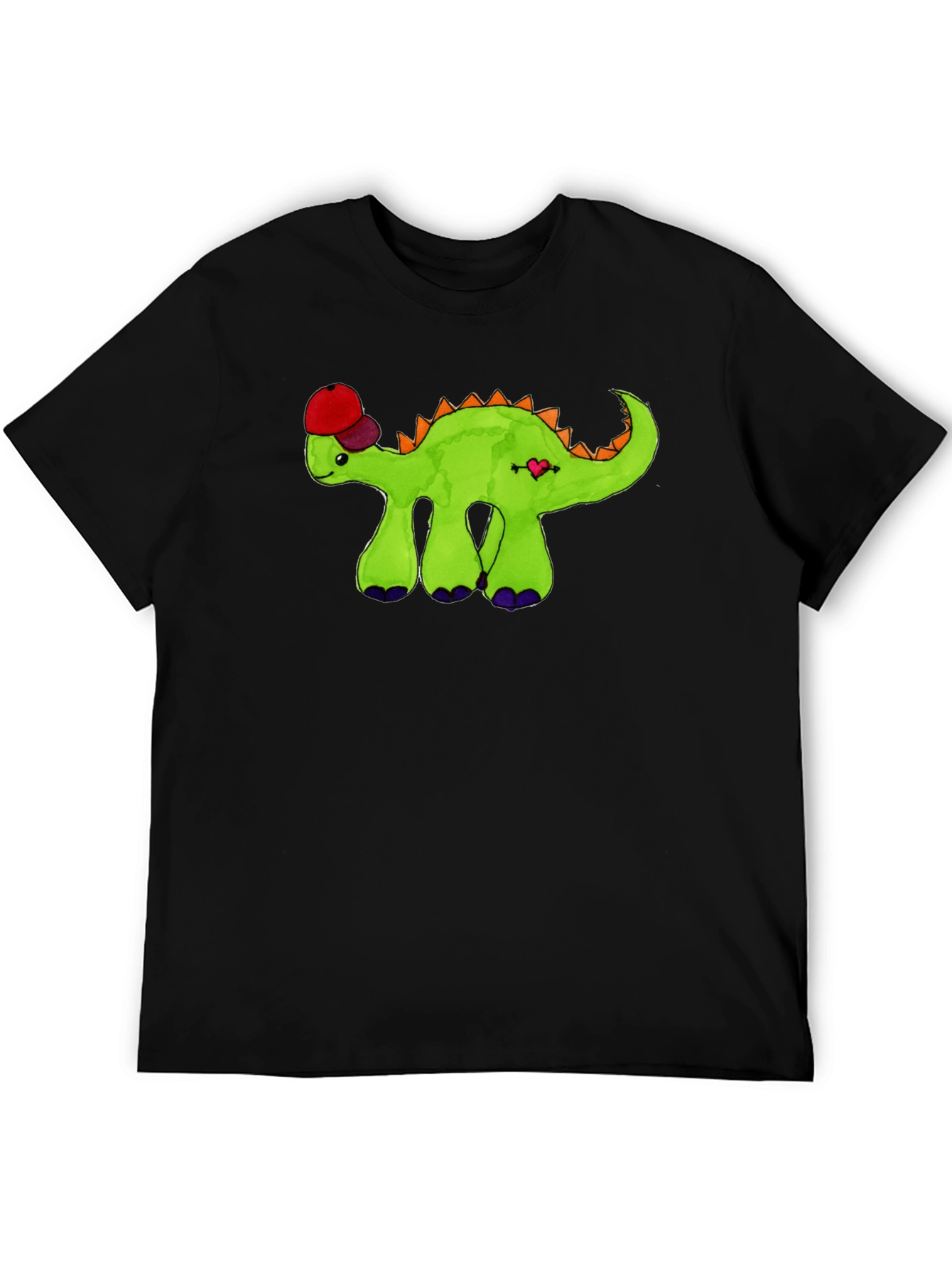 Black Dino with Hat Graphic Tee view 5