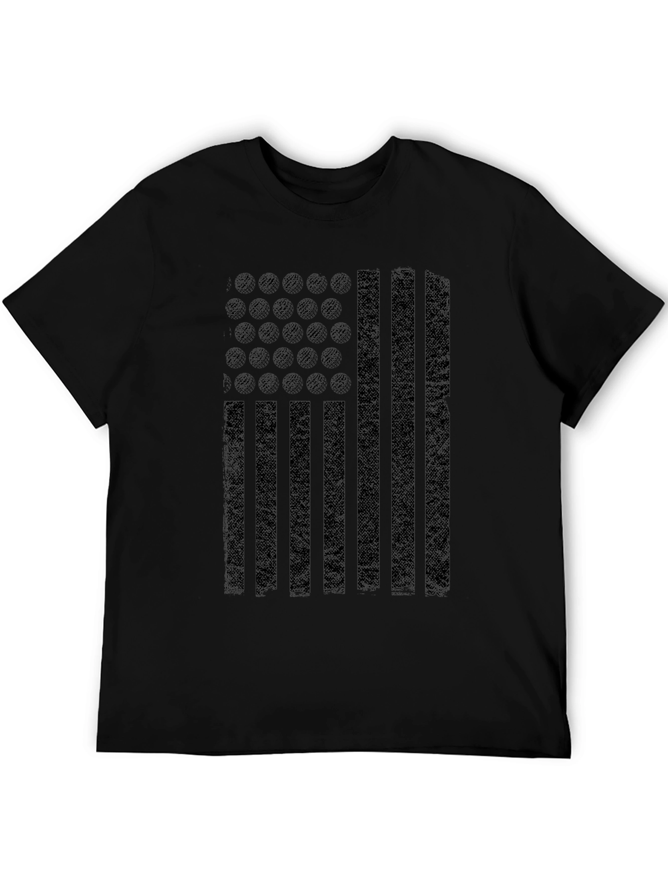 Black Distressed American Flag Graphic T-Shirt view 5