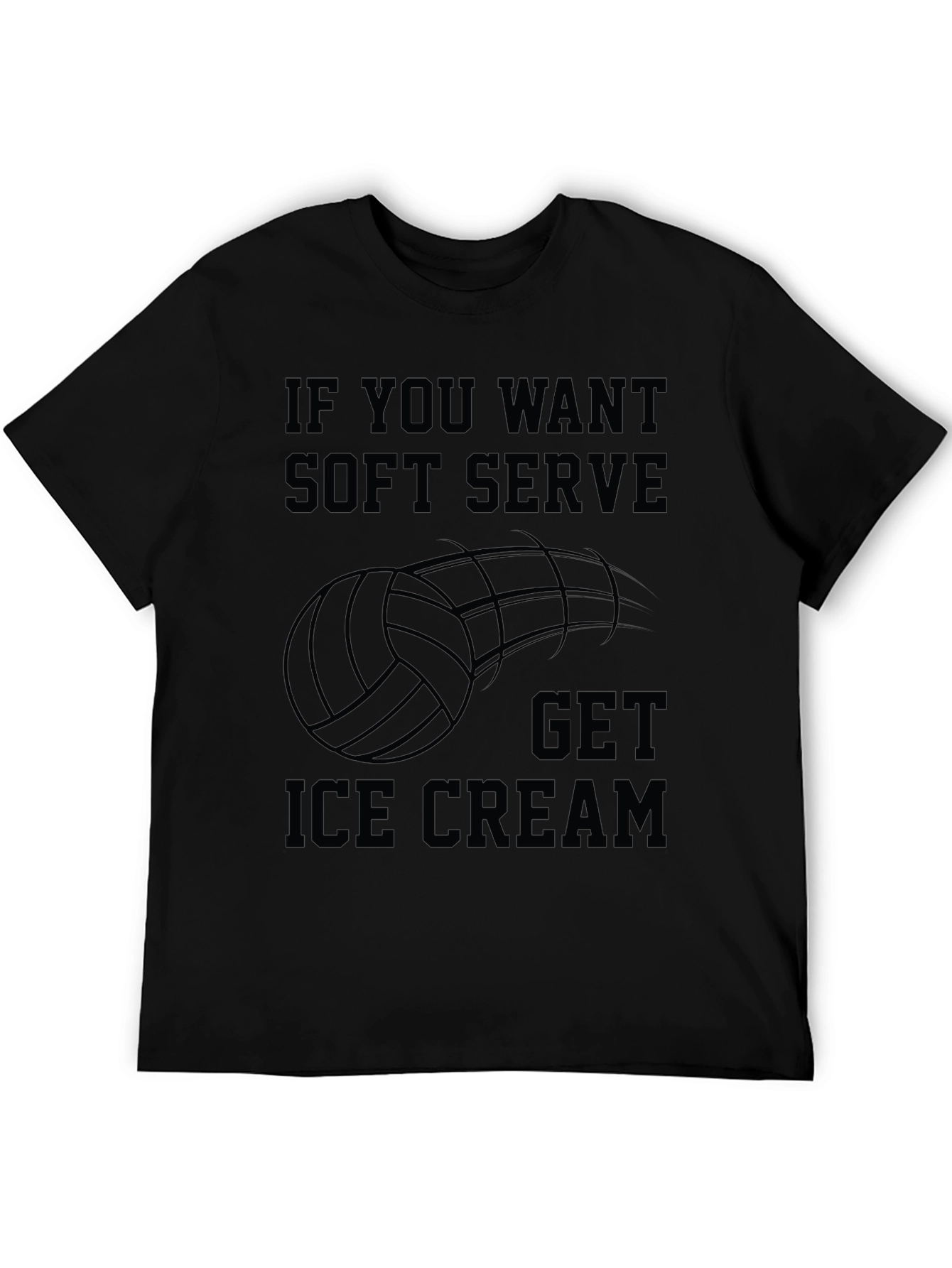 Black Volleyball Soft Serve Ice Cream T-Shirt view 5