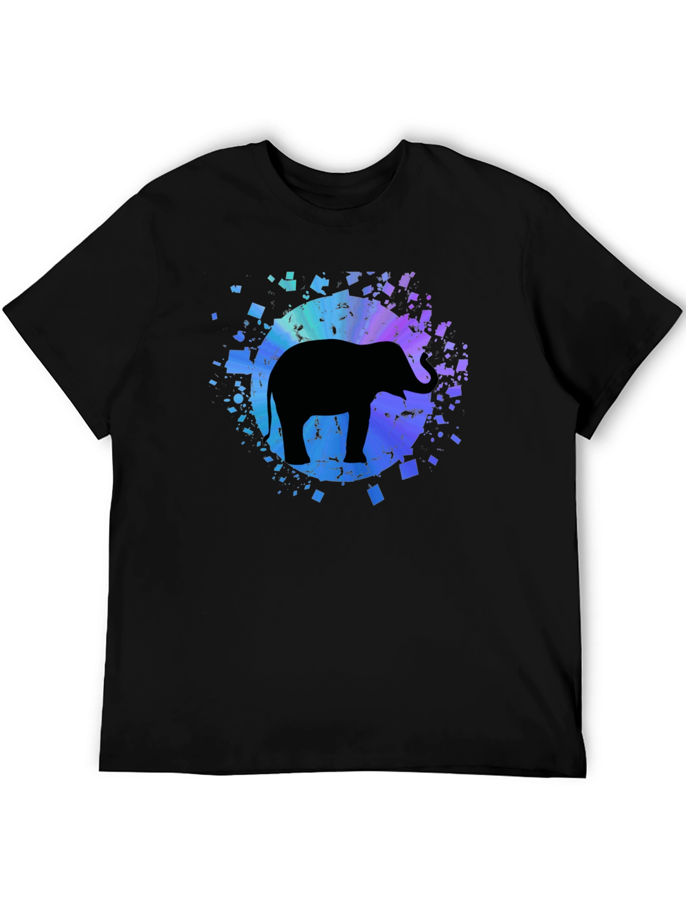 Black Elephant Graphic Tee - Men's Black Cotton T-Shirt view 5