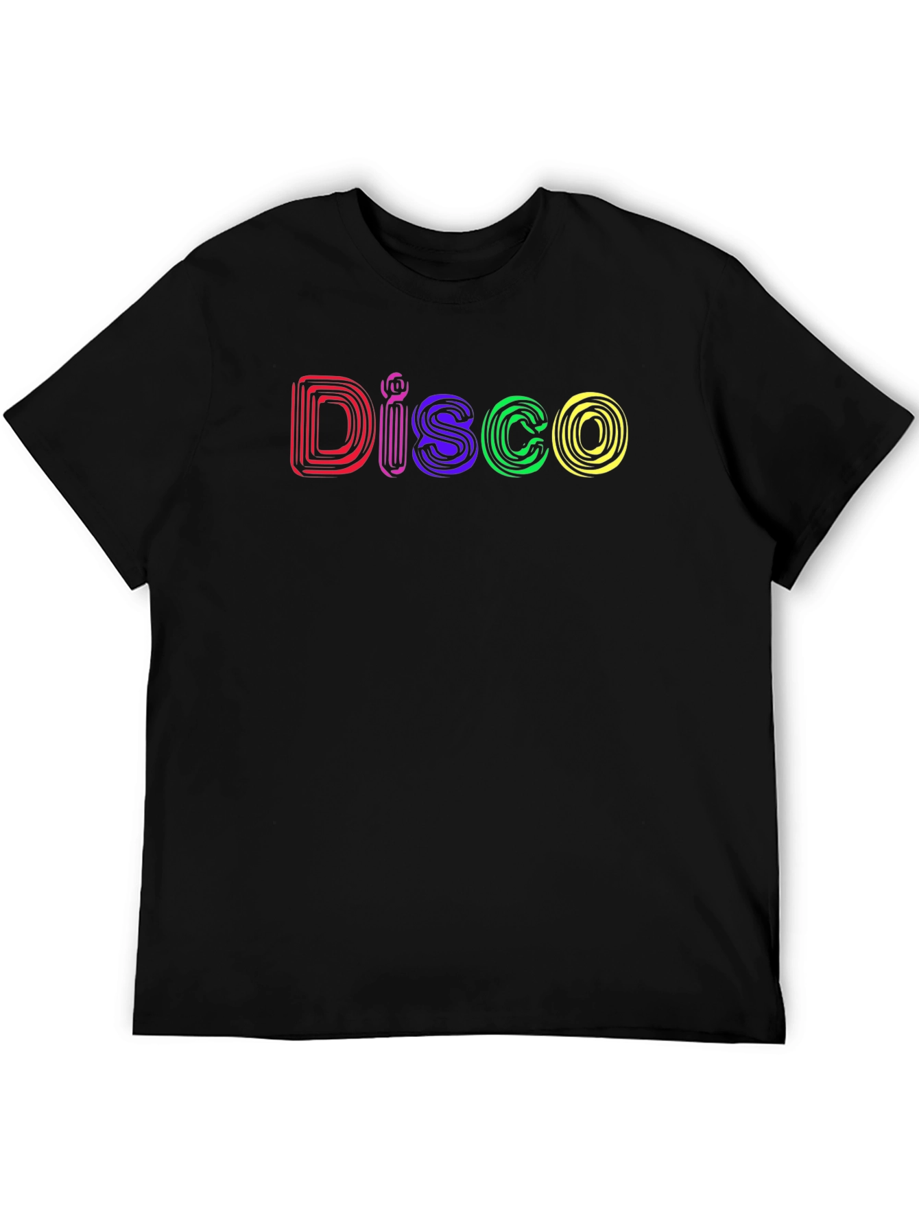 Black Retro Disco T-Shirt - Colorful Party Tee view 5