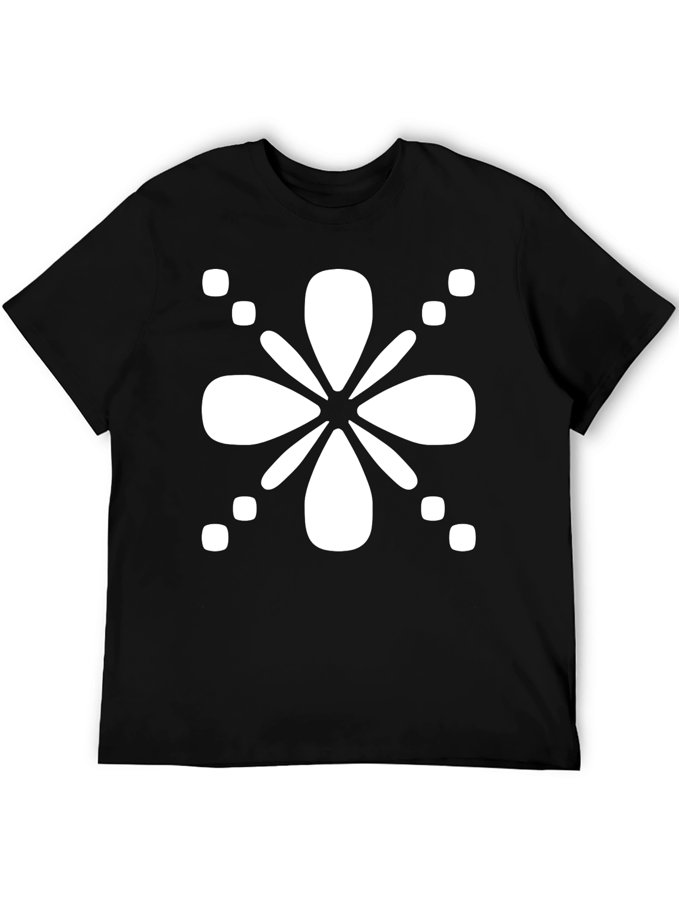 Black Abstract Floral Graphic Black T-Shirt view 5