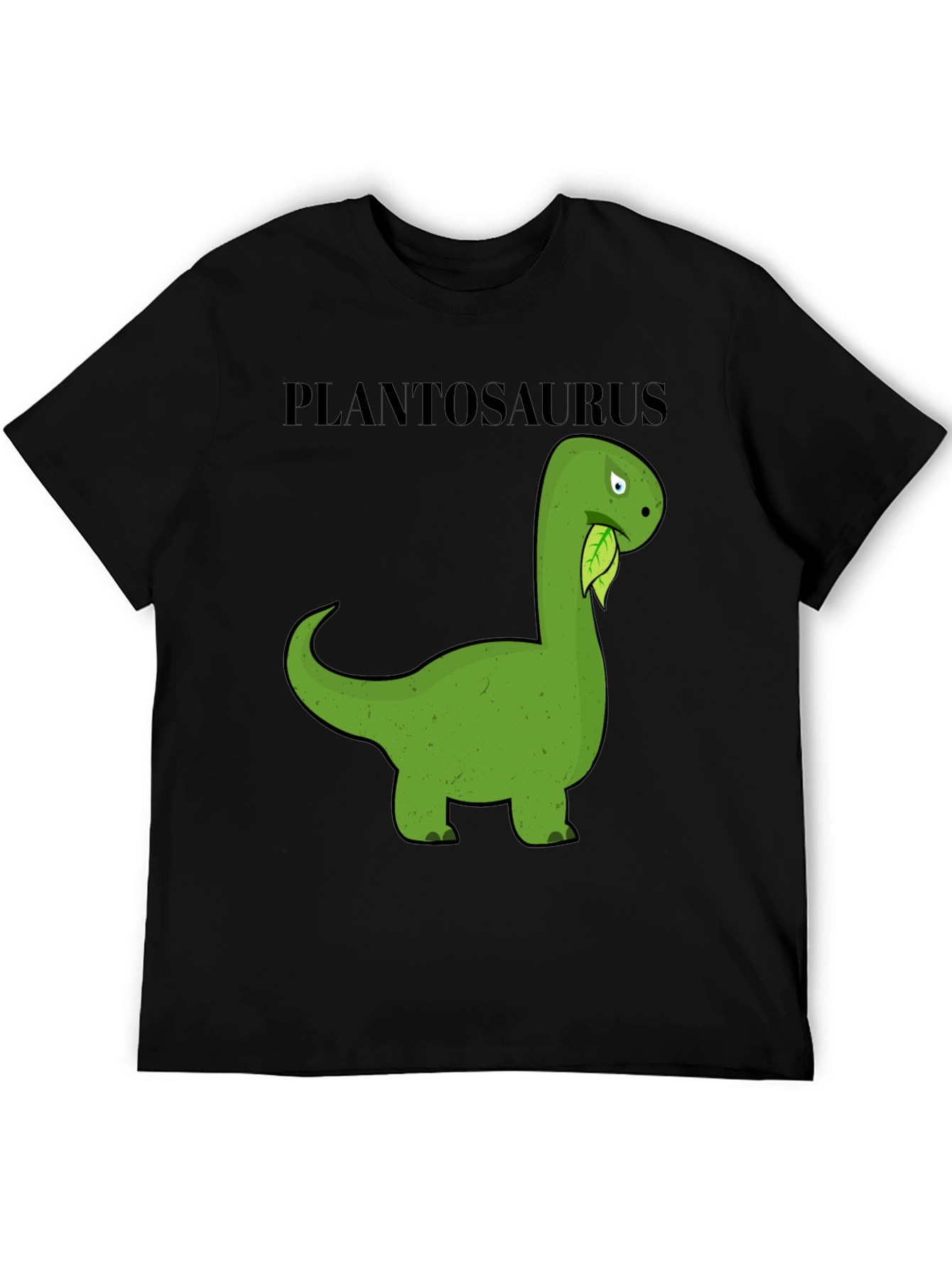 Black Plantosaurus T-Shirt - Funny Herbivore Dinosaur Tee view 5