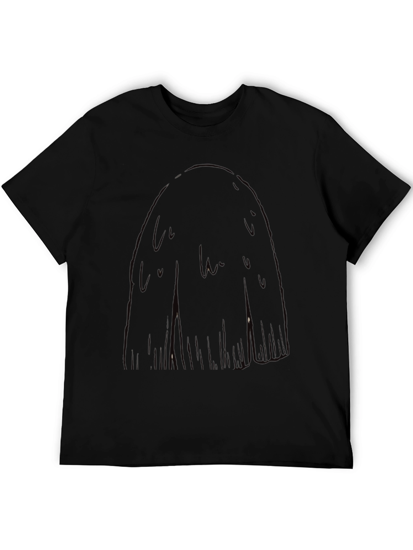 Black Men's Black Graphic T-Shirt view 5