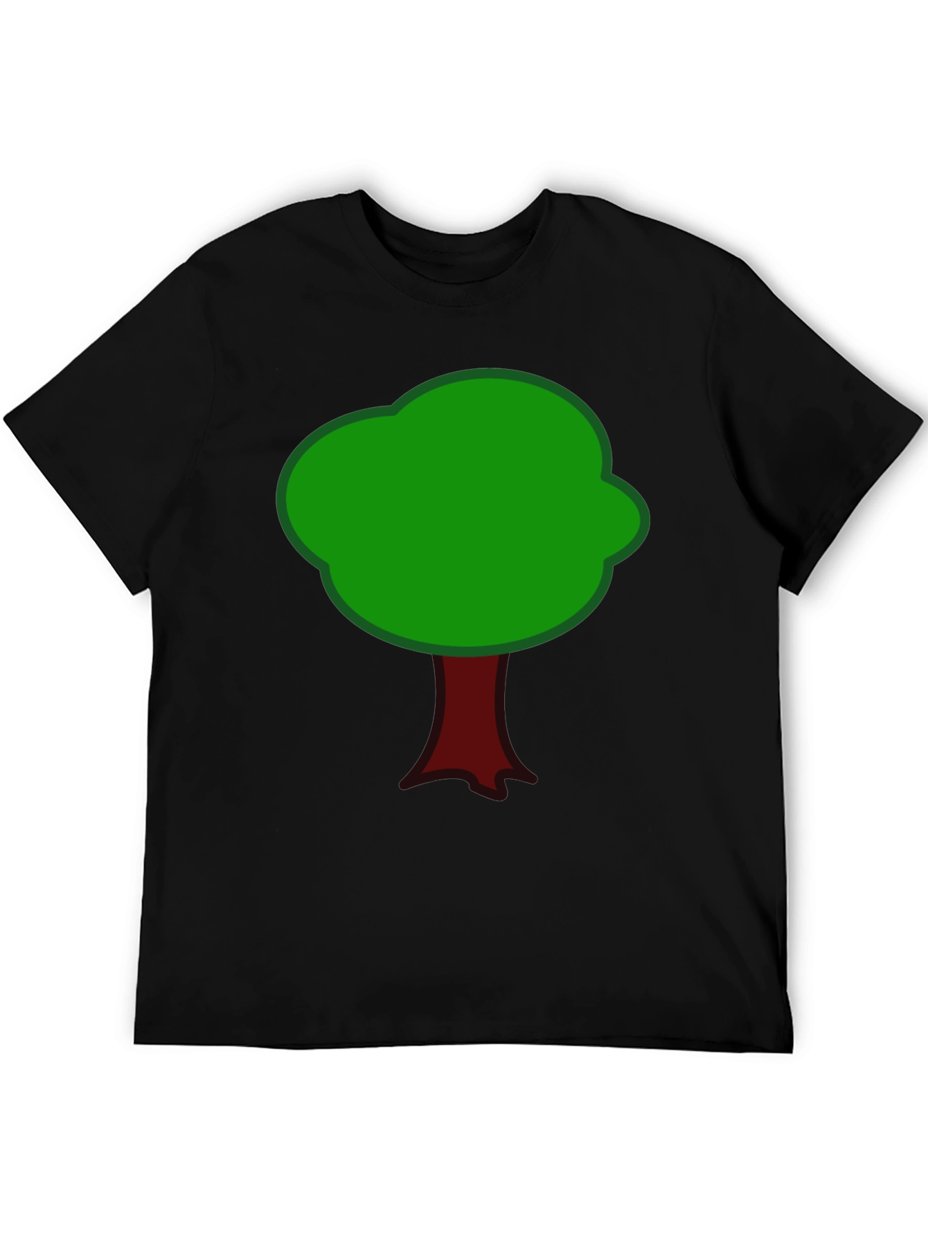 Black Cartoon Tree Graphic Tee - Black Cotton Blend view 5