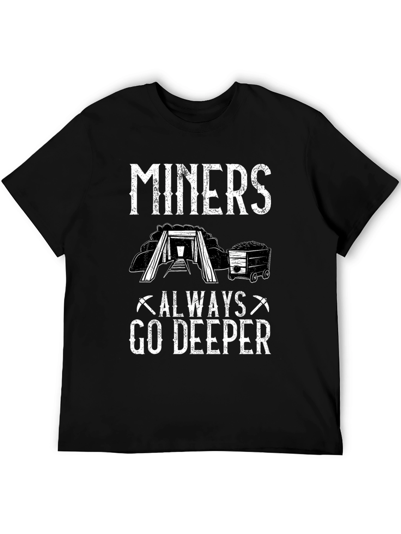 Black Miners Always Go Deeper Black Graphic T-Shirt view 5