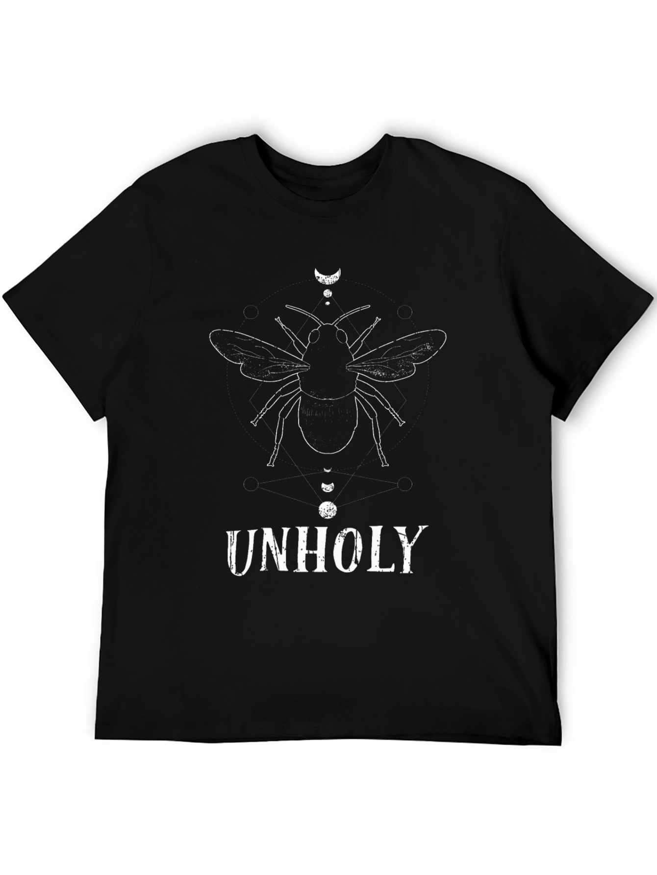 Black Unholy Graphic Tee - Black Cotton Shirt view 5