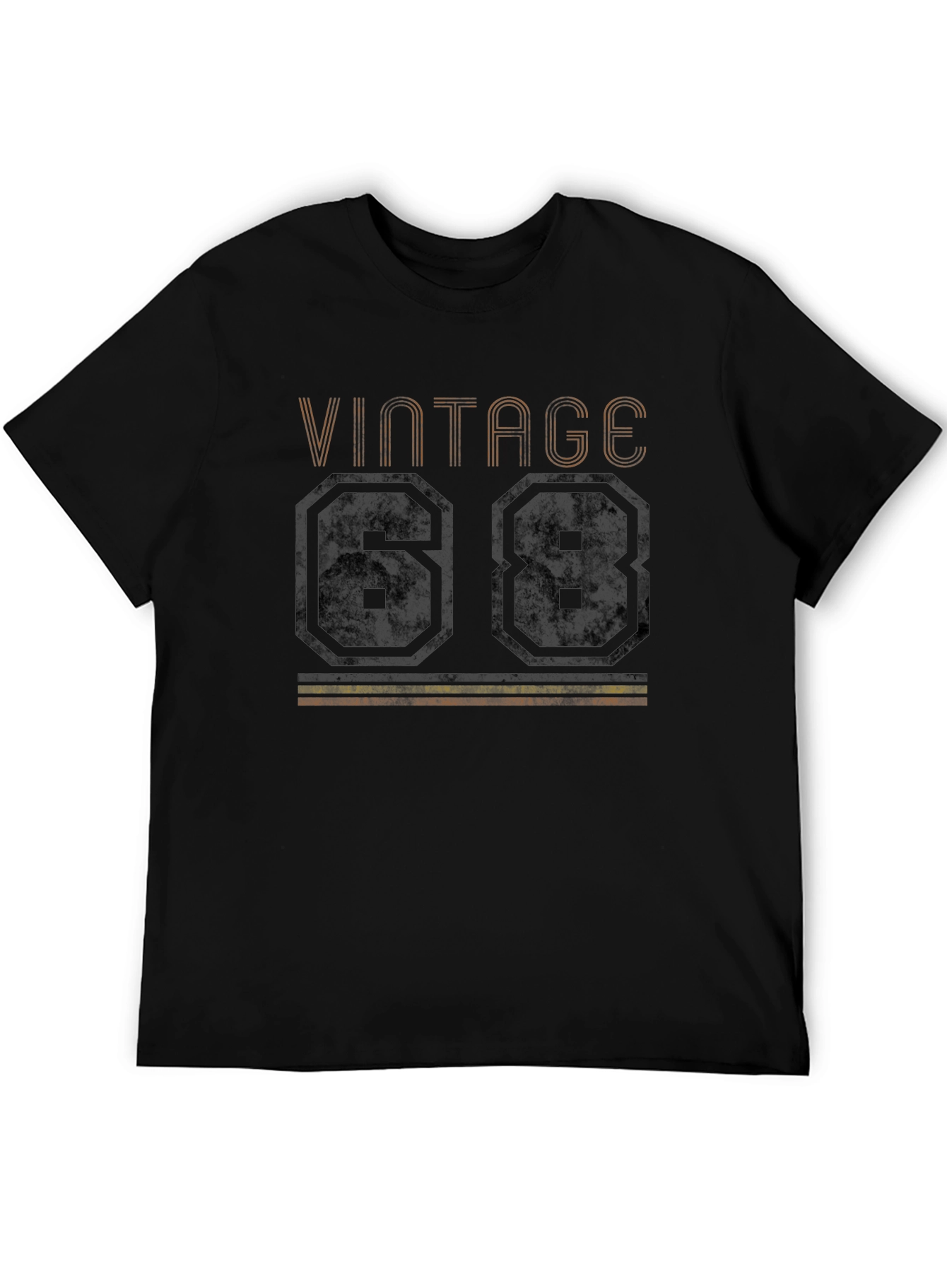 Black Vintage 68 T-Shirt Retro Birthday Tee view 5