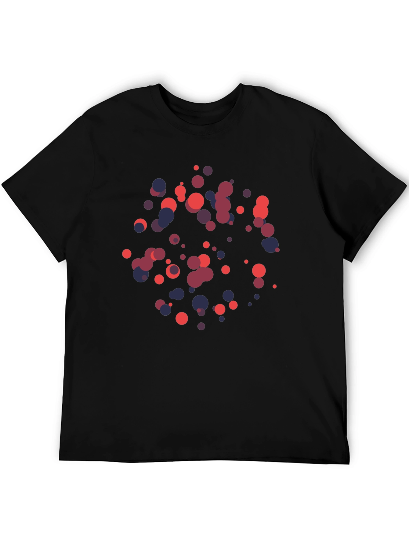 Black Abstract Geometric Circle Pattern Black T-Shirt view 5
