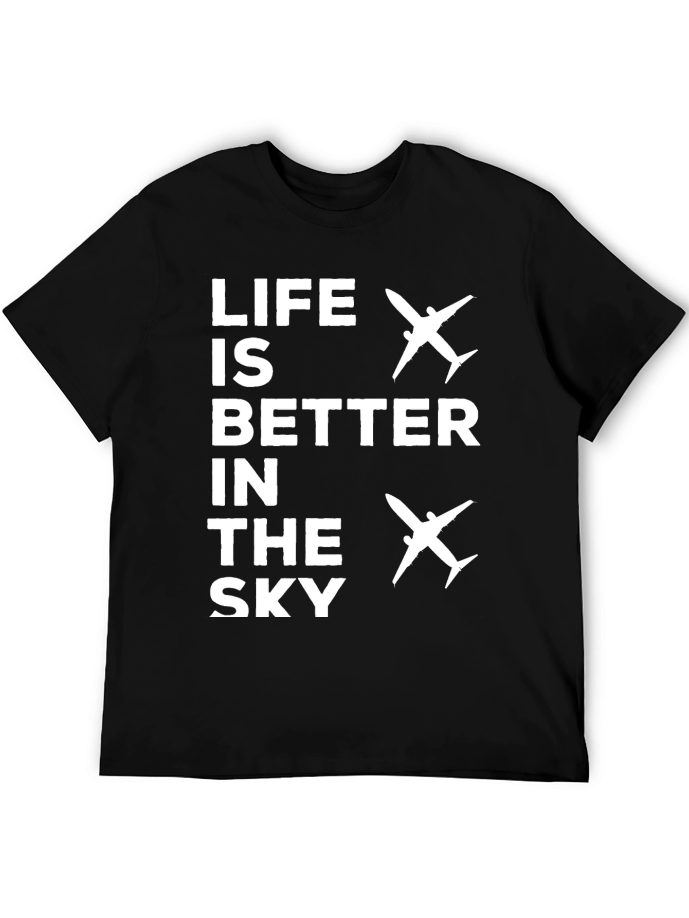 Black Life Is Better In The Sky Airplane T-Shirt view 5