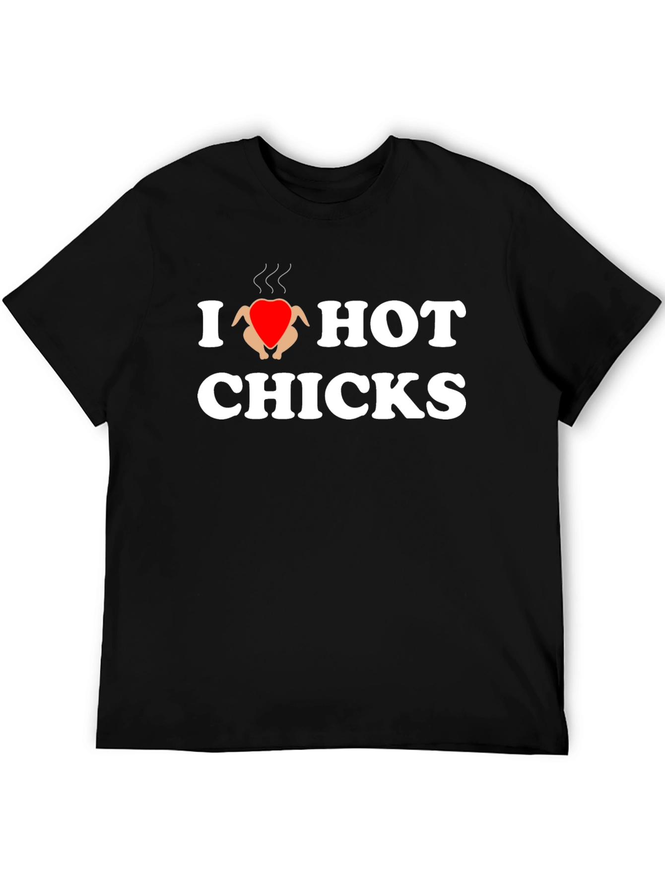 Black I Heart Hot Chicks T-Shirt - Novelty Graphic Tee view 5