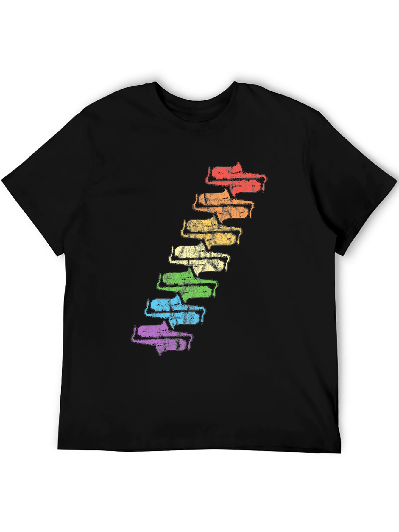 Black Retro Rainbow Saxophone T-Shirt - Unique Music Lover Tee view 5