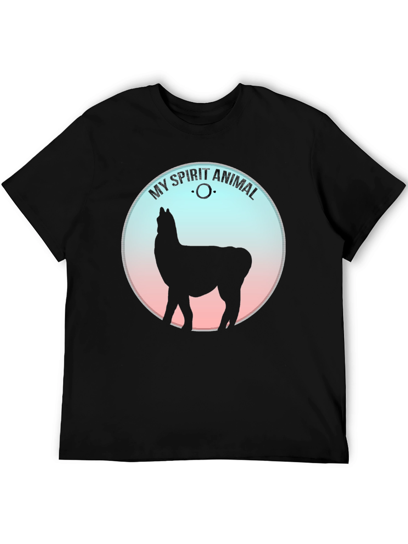 Black My Spirit Animal Llama Graphic Tee - Black view 5
