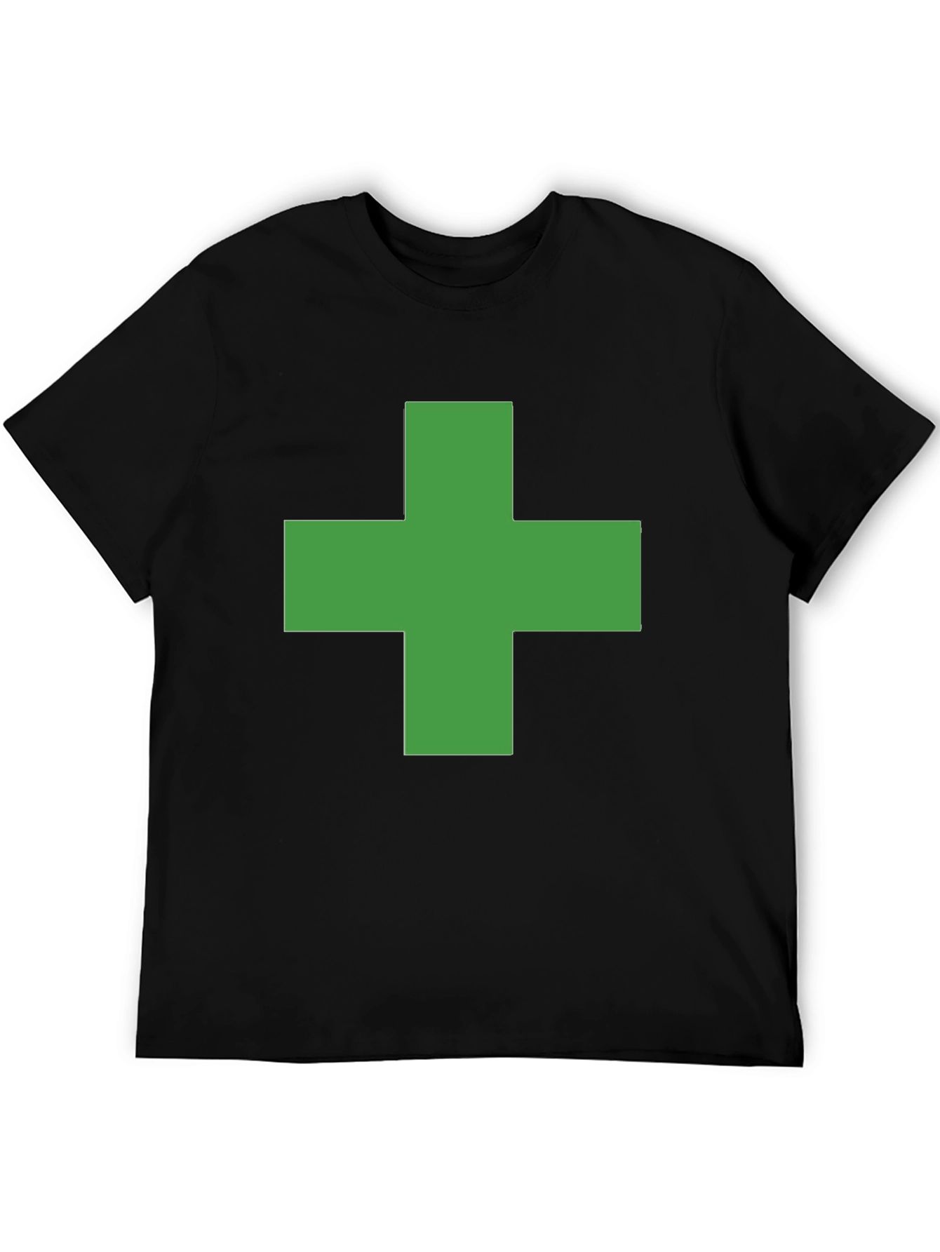Black Green Cross Graphic Black T-Shirt view 5