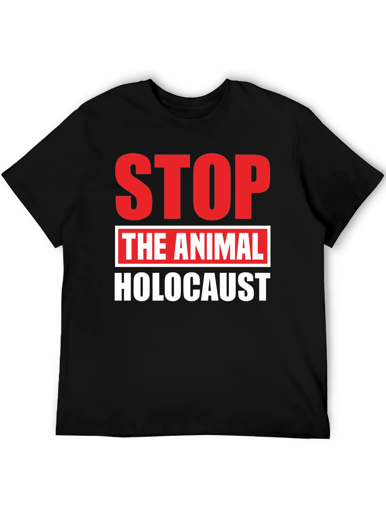 Black Stop Animal Holocaust Graphic Tee - Black view 5