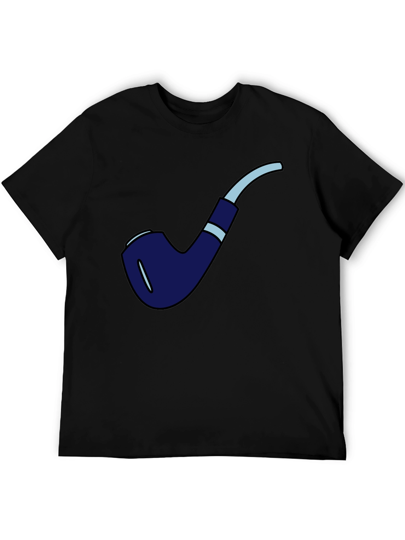 Black Novelty Smoking Pipe Graphic T-Shirt - Black view 5