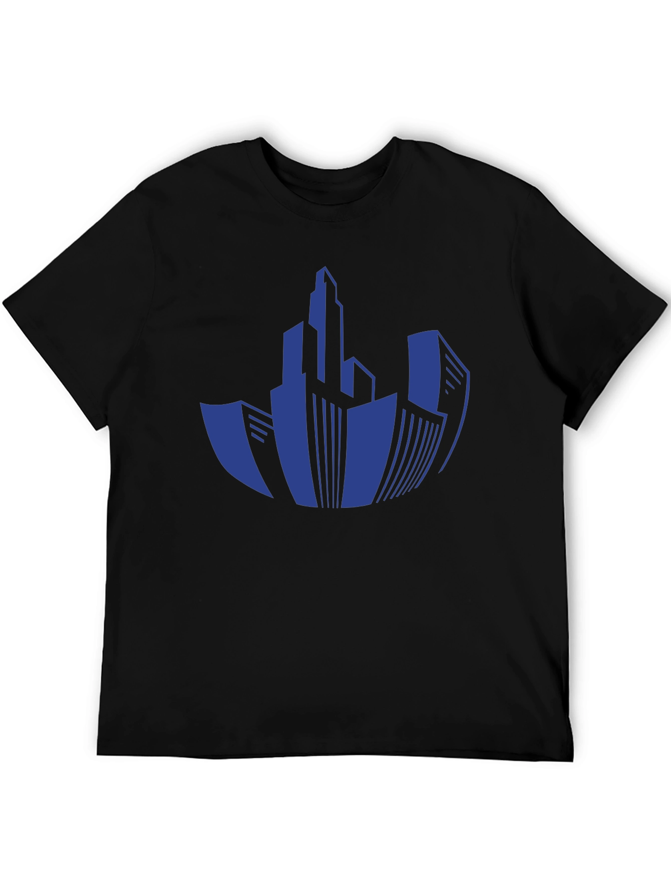 Black Cityscape Graphic T-Shirt - Modern Urban Design view 5