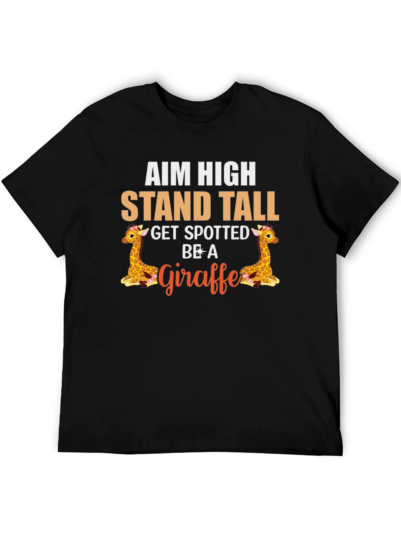 Black Aim High Giraffe Graphic Tee view 5