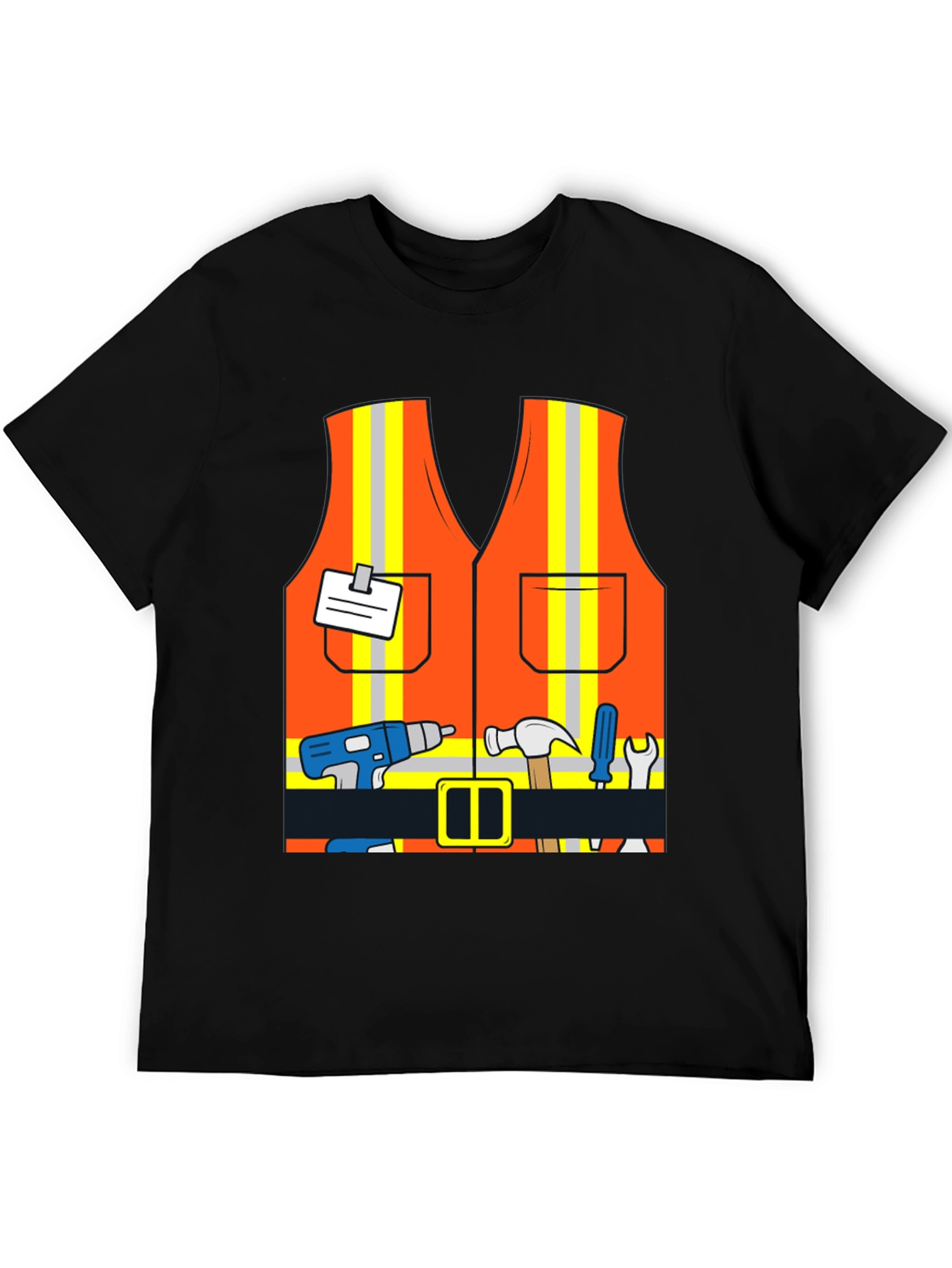 Black Construction Worker Costume T-Shirt view 5