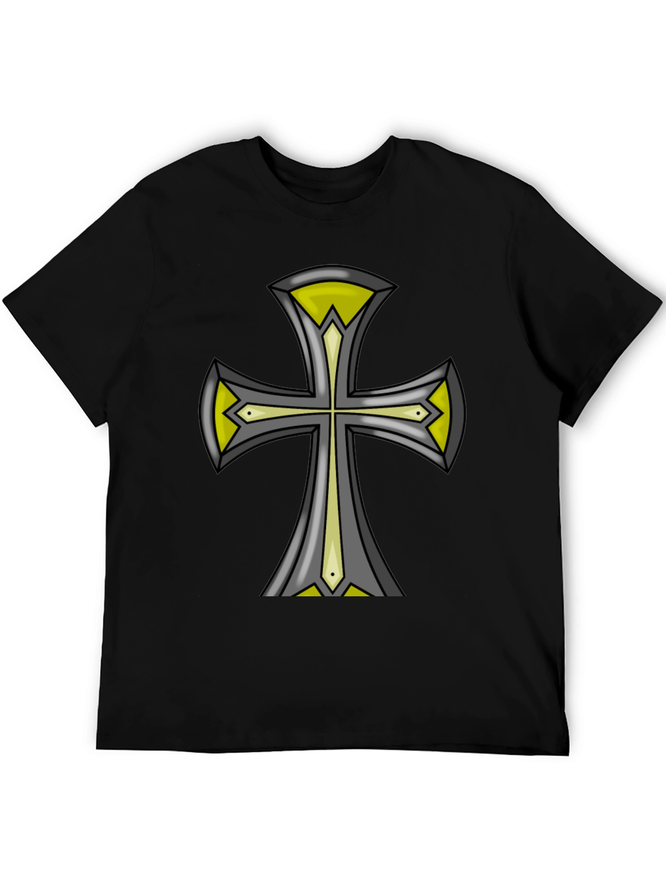 Black Cross Graphic Black Tee - Unique Design view 5