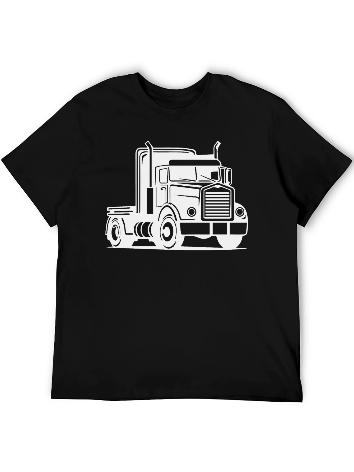 Black Truck Graphic Tee - Bold Black Cotton Blend T-Shirt view 5