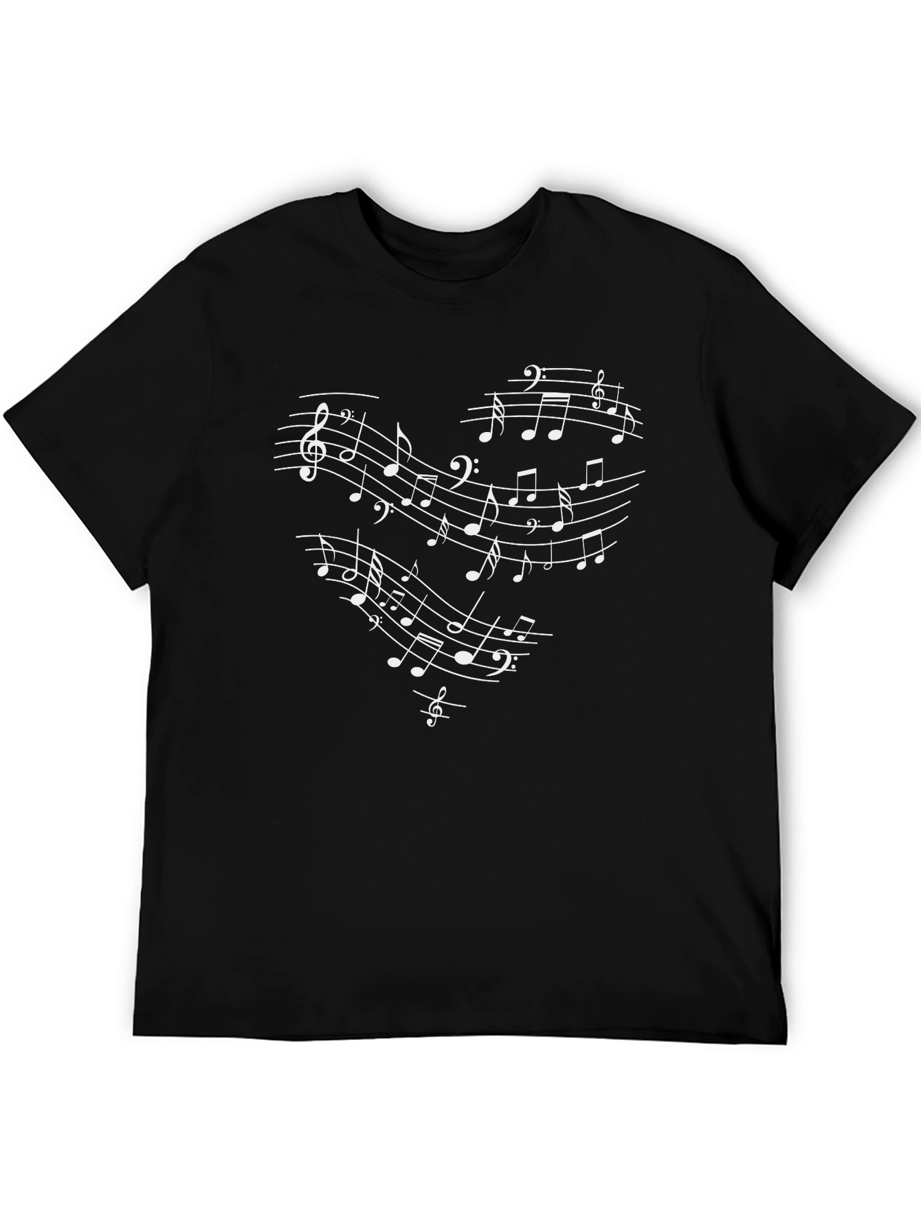 Black Musical Heartbeat T-Shirt - Black view 5
