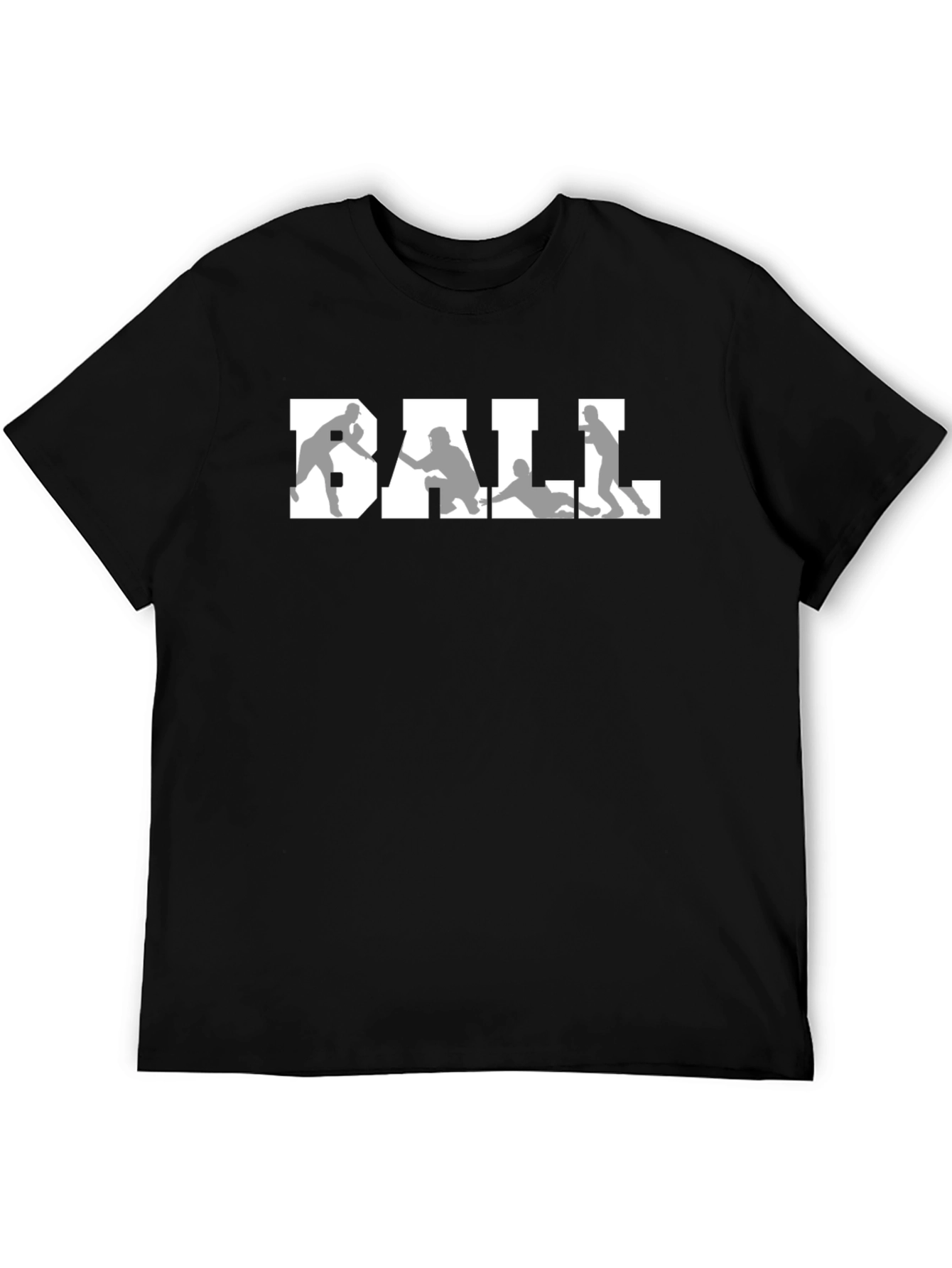 Black Baseball Graphic Tee - Black Crew Neck Shirt view 5