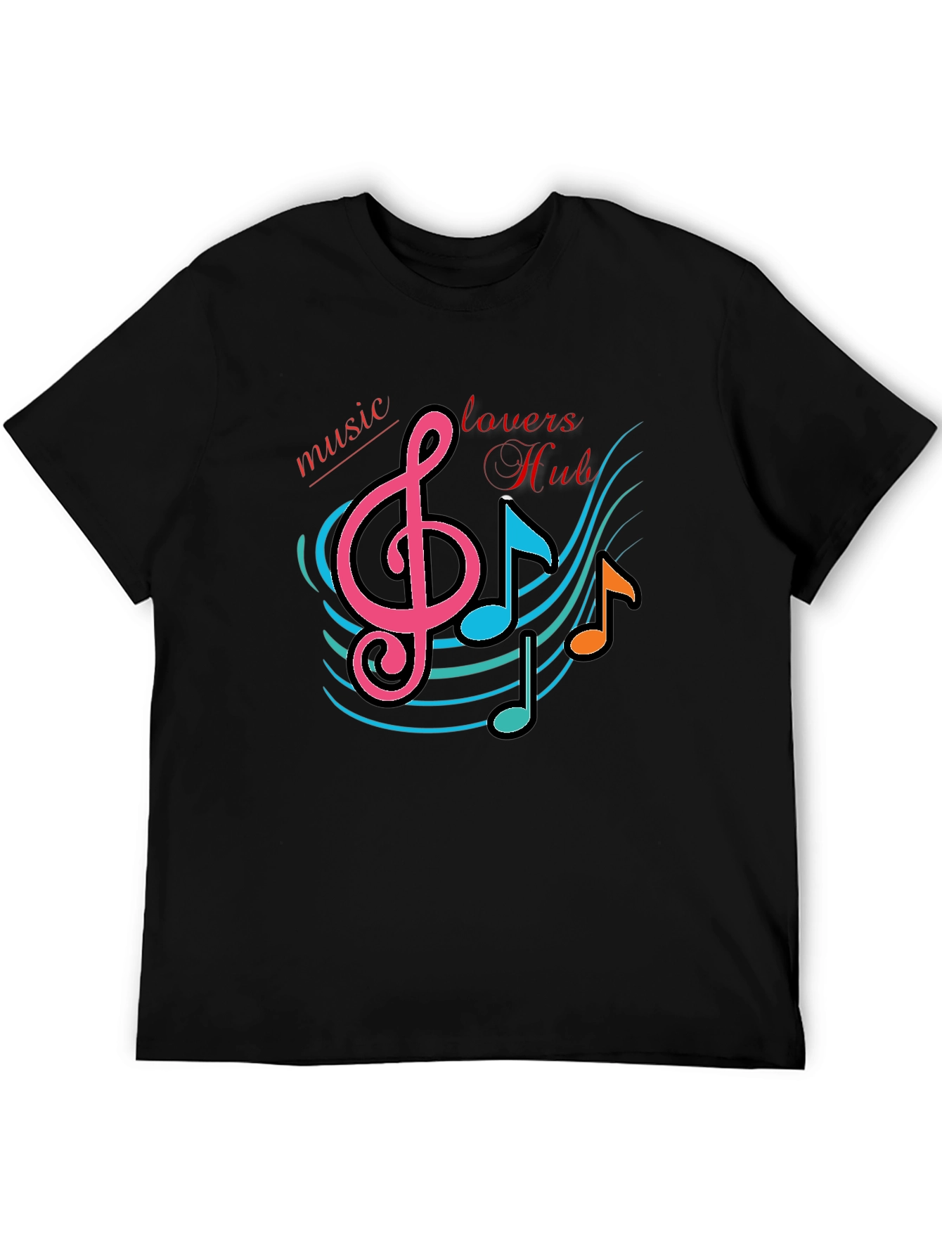 Black Music Lovers Hub Black Graphic T-Shirt view 5