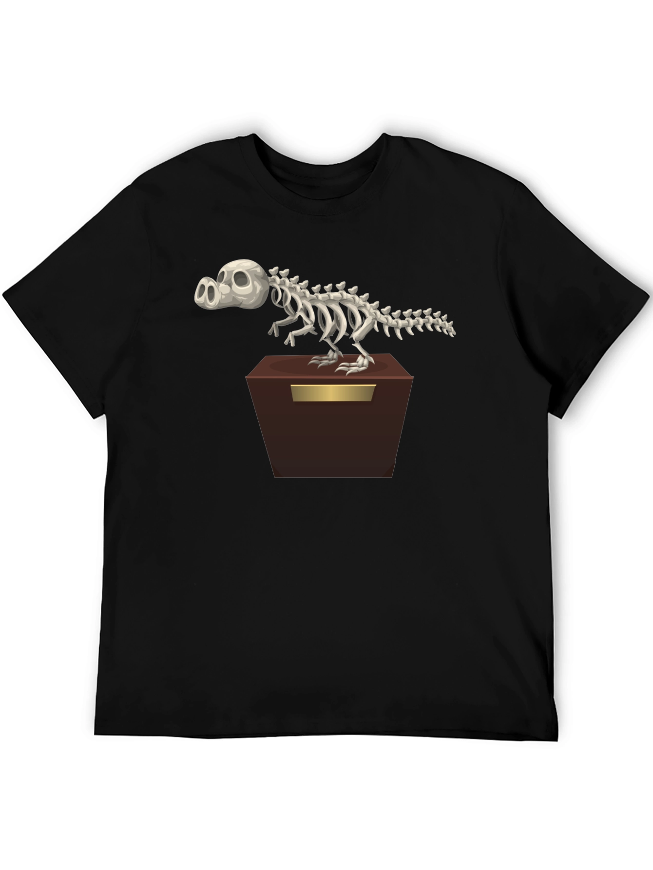 Black Dino Skeleton Graphic Tee - Black Cotton view 5