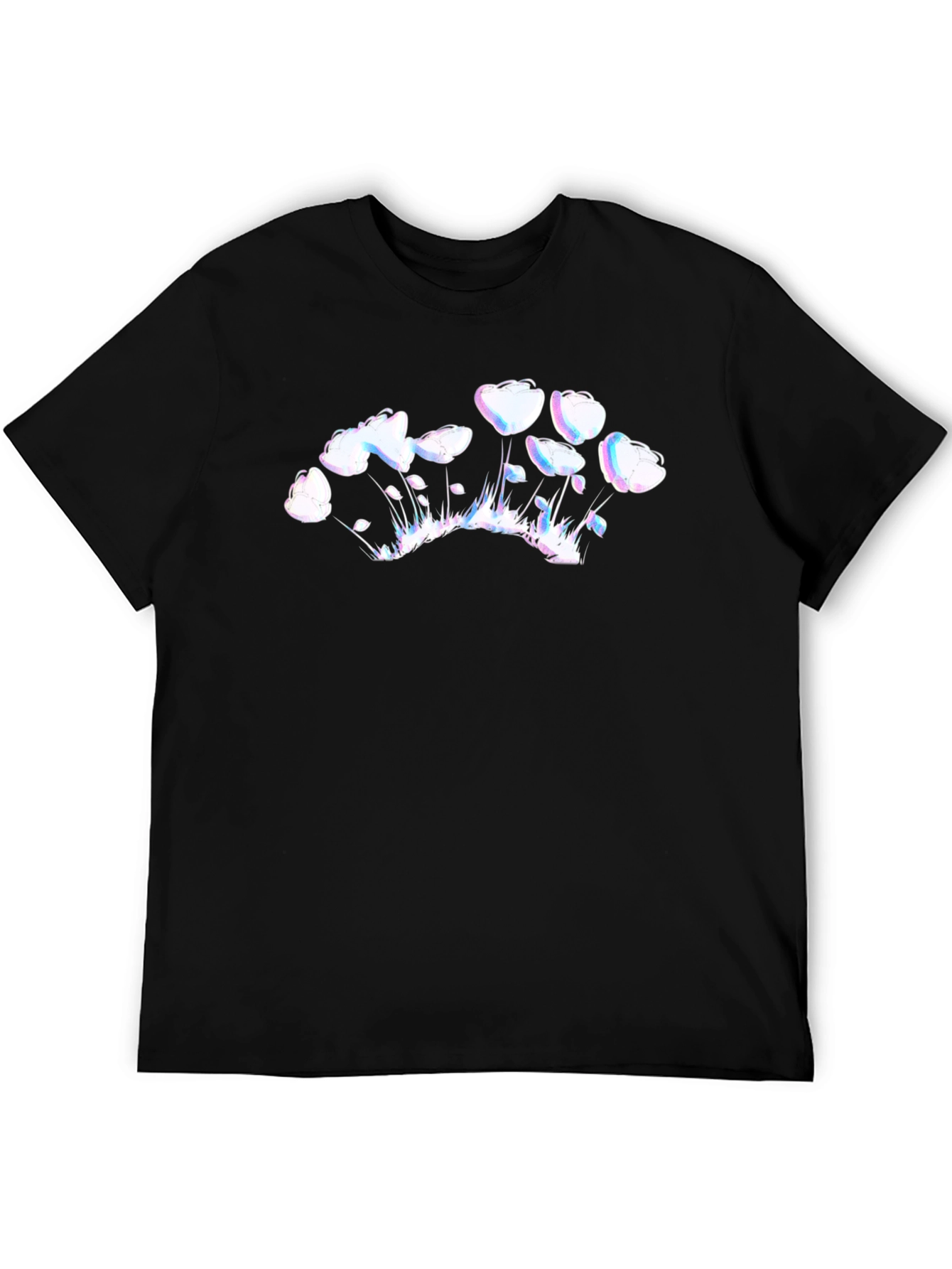 Black Floral Fantasy Black T-Shirt view 5