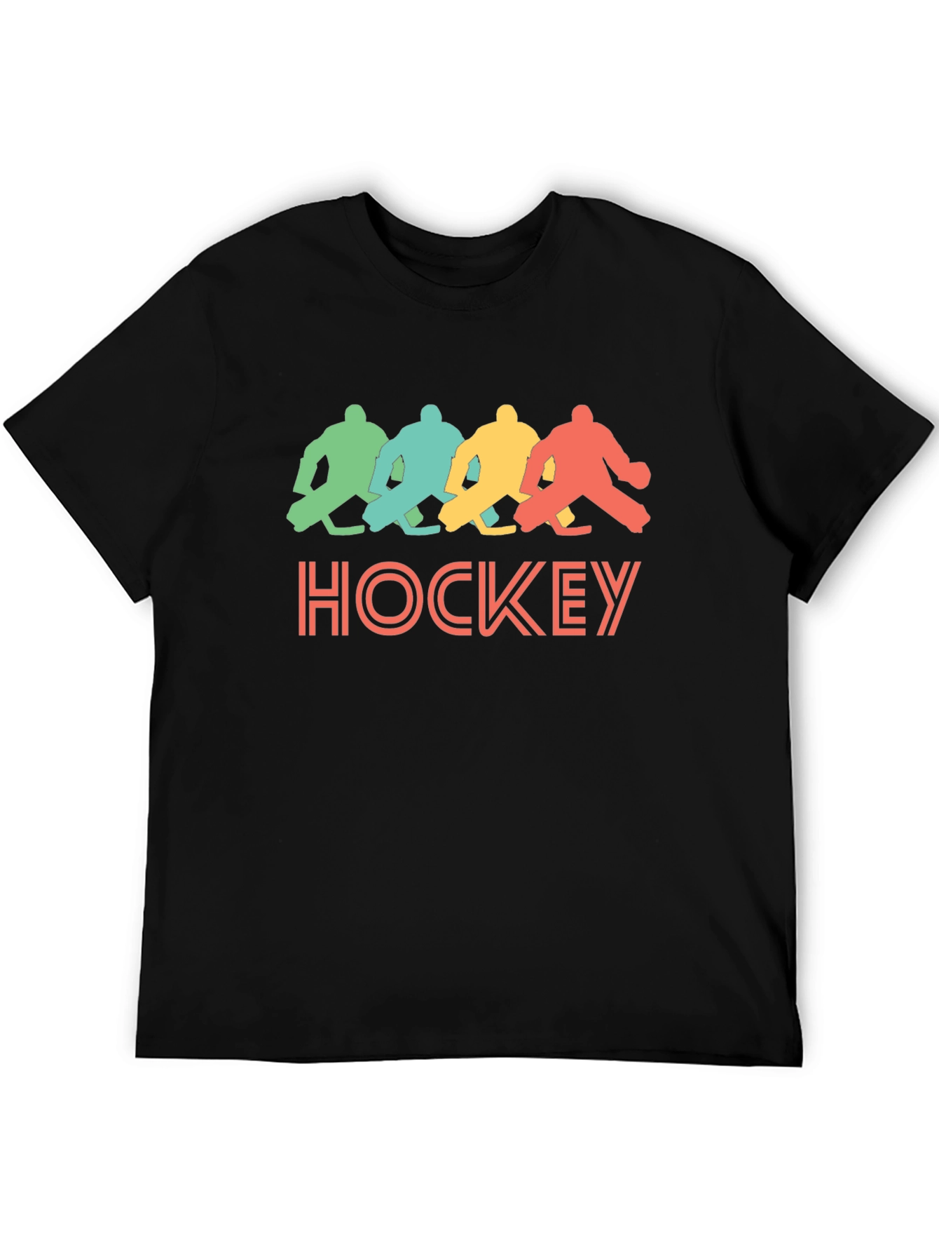 Black Retro Hockey Graphic T-Shirt - Black Tee view 5