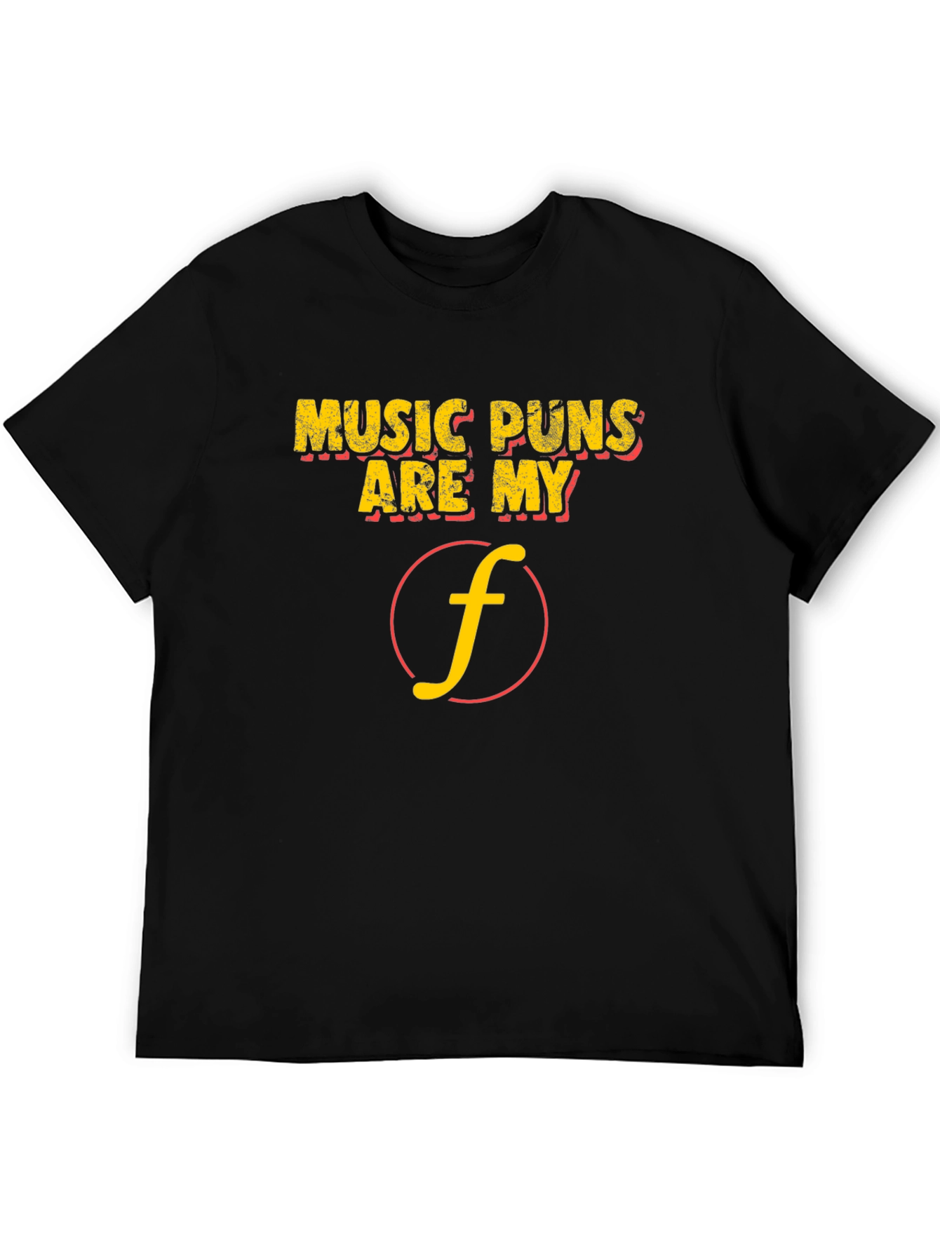 Black Music Puns Are My Forte Black T-Shirt view 5