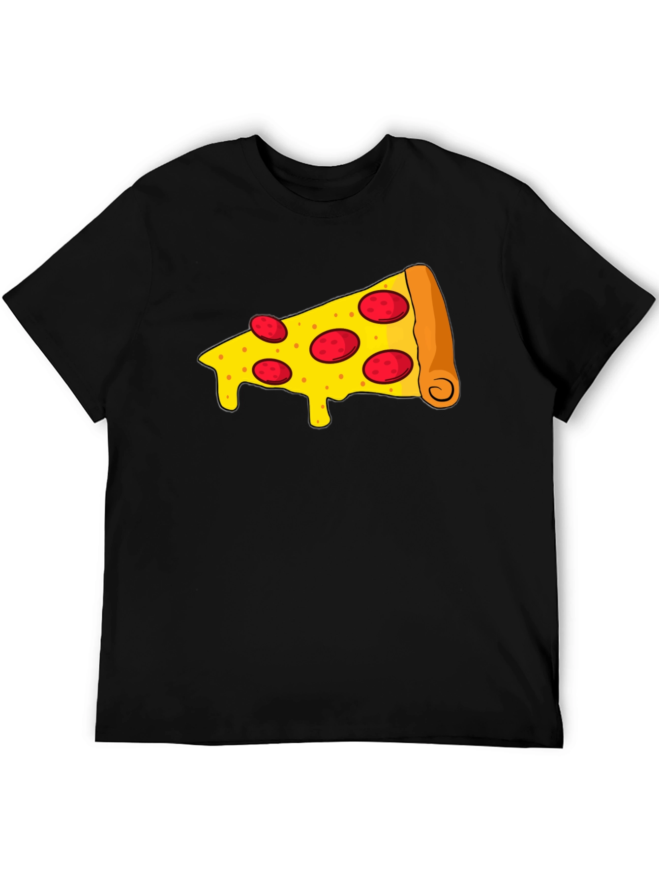 Black Pizza Slice Graphic Tee - Unisex Black T-Shirt view 5