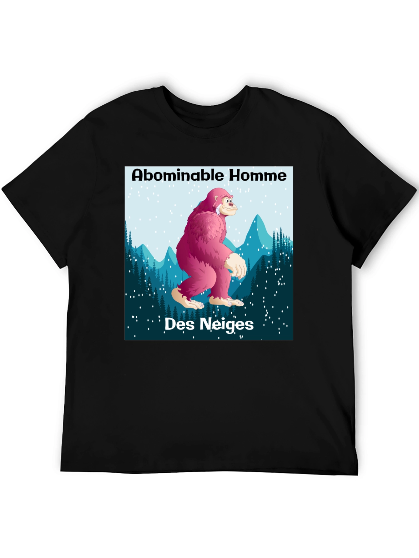 Black Abominable Homme Des Neiges Graphic T-Shirt view 5