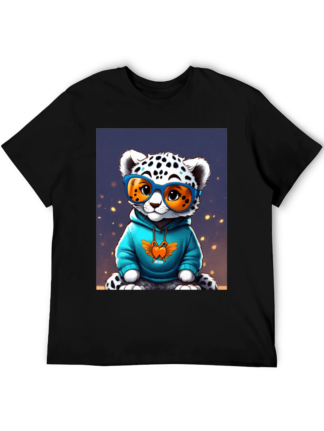 Black Cool Cat Tee - Funky Leopard Graphic T-Shirt view 5