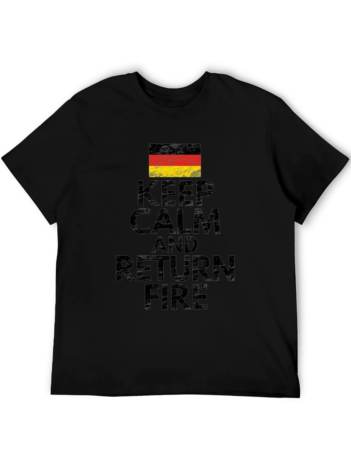 Black Keep Calm & Return Fire T-Shirt - Black view 5