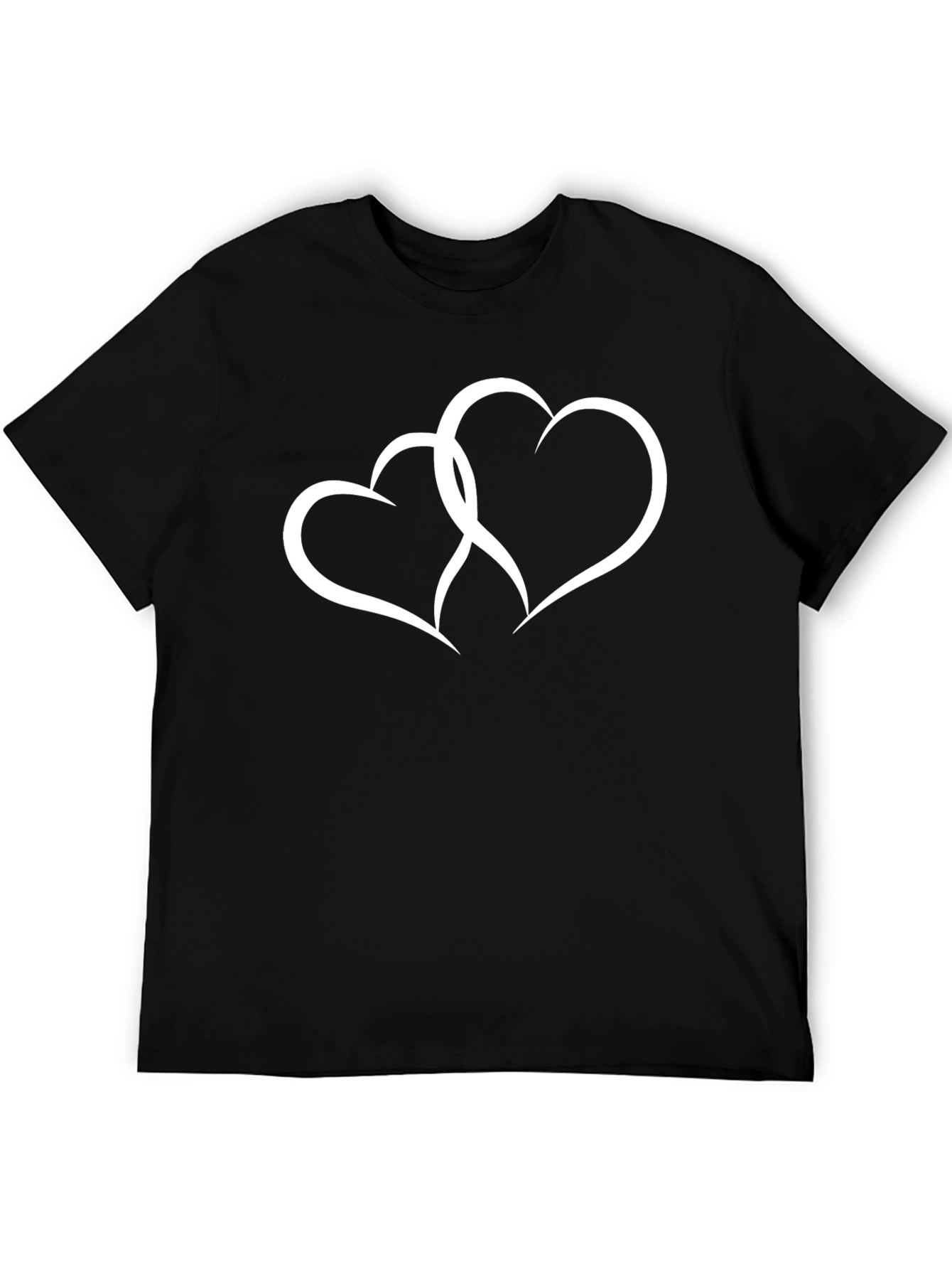 Black Intertwined Hearts Black T-Shirt - Love & Connection view 5