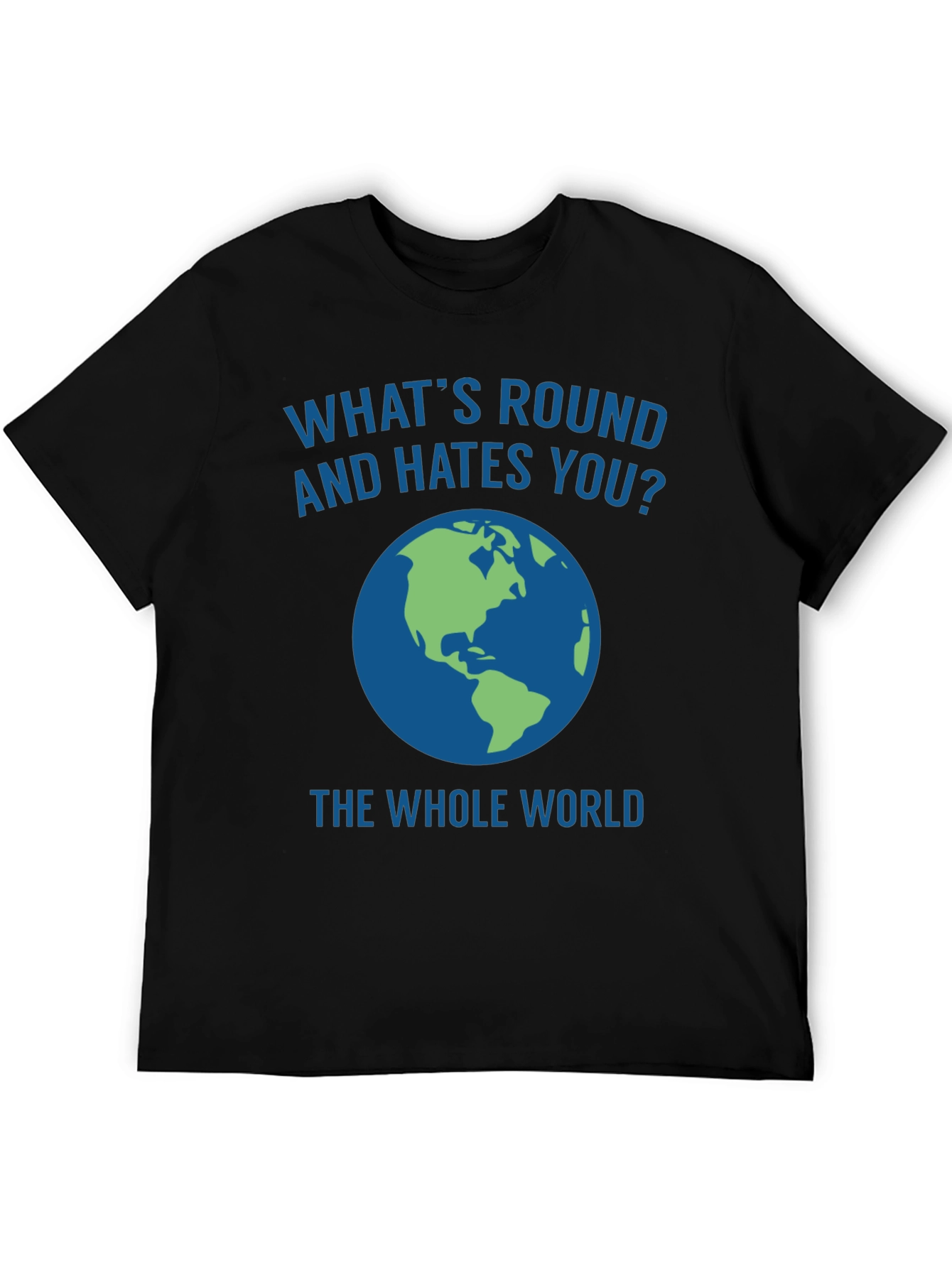 Black What's Round and Hates You? Graphic Tee view 5