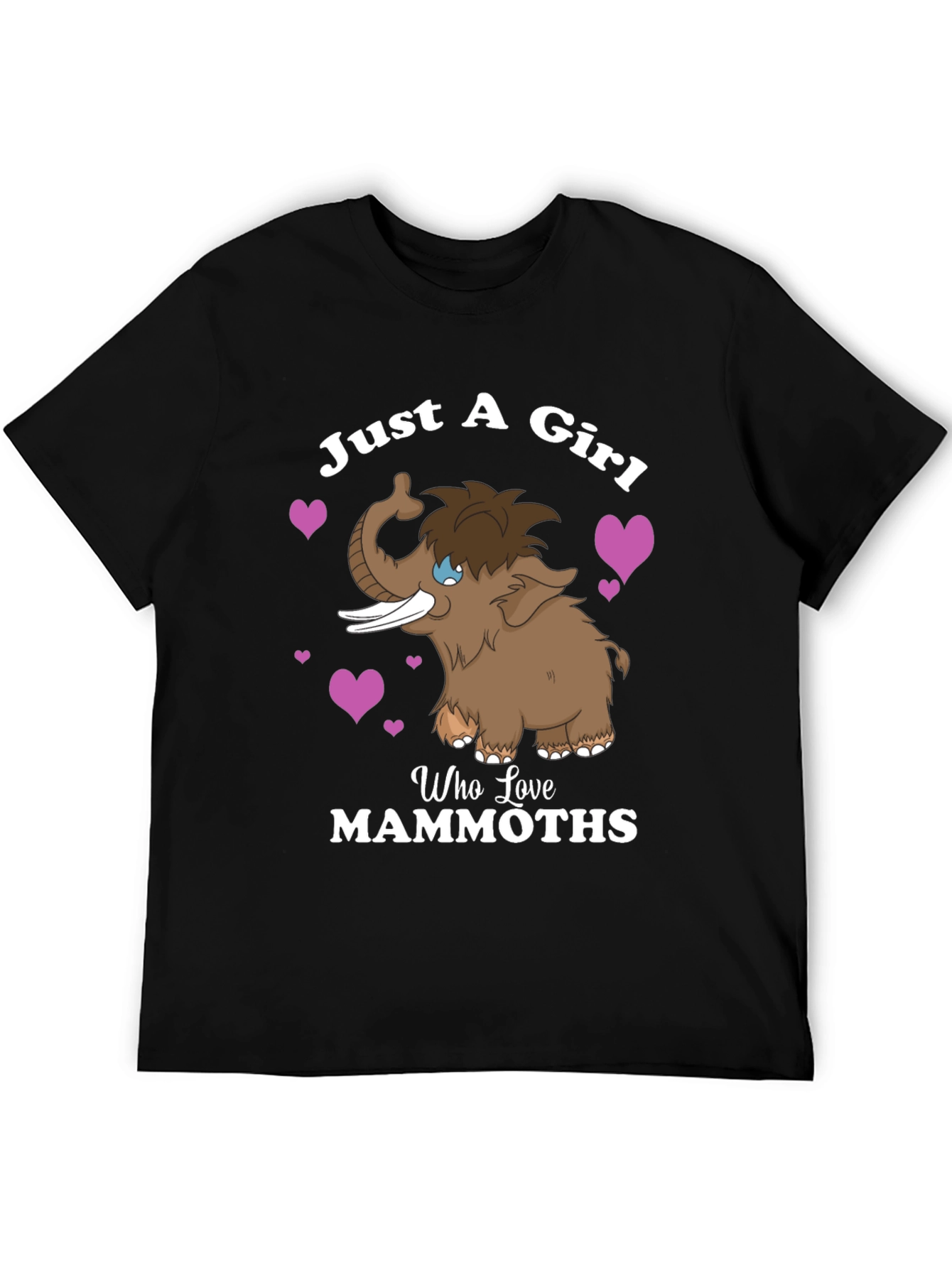 Black Just a Girl Who Loves Mammoths T-Shirt view 5