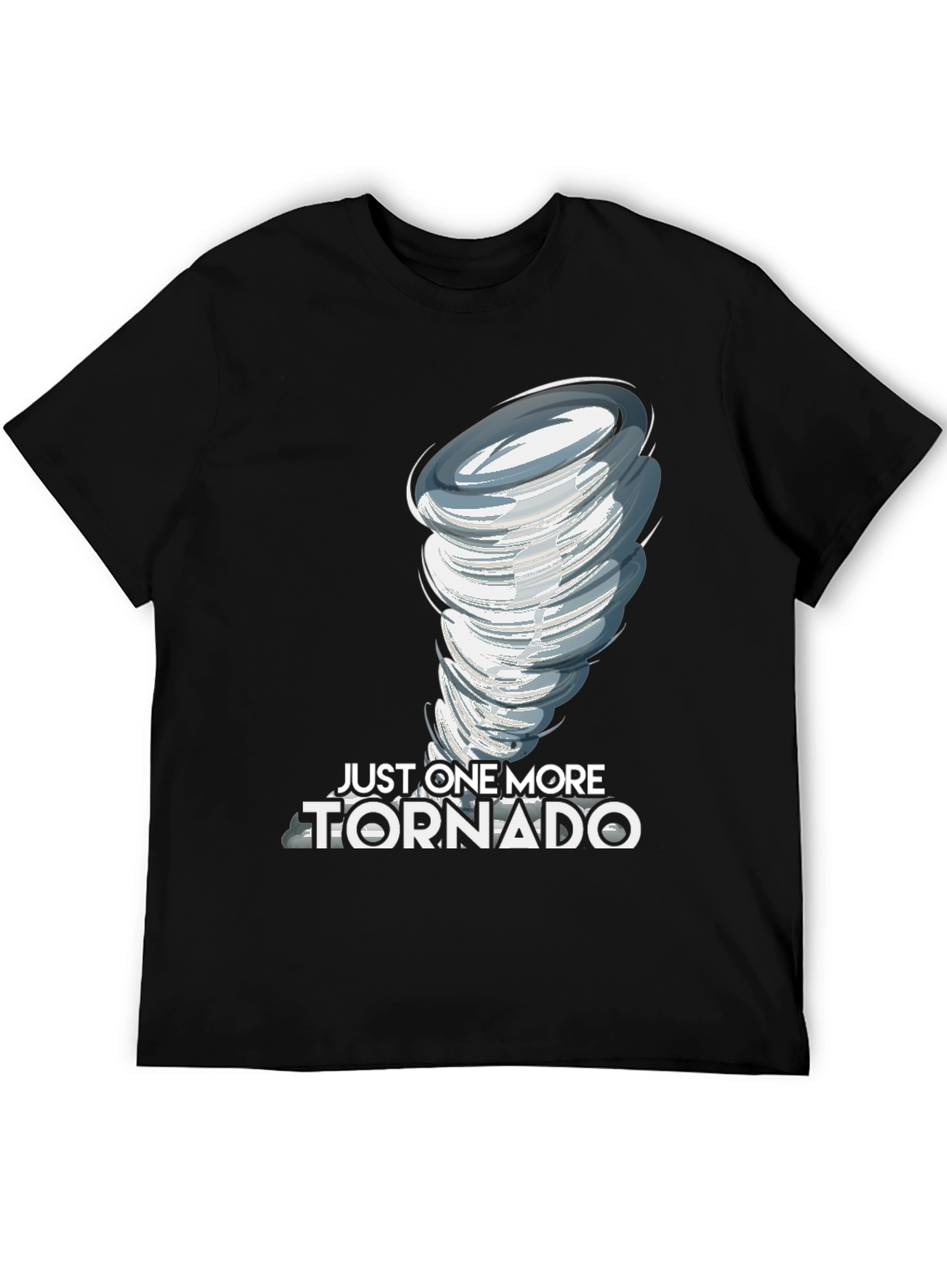 Black Just One More Tornado Black Graphic T-Shirt view 5